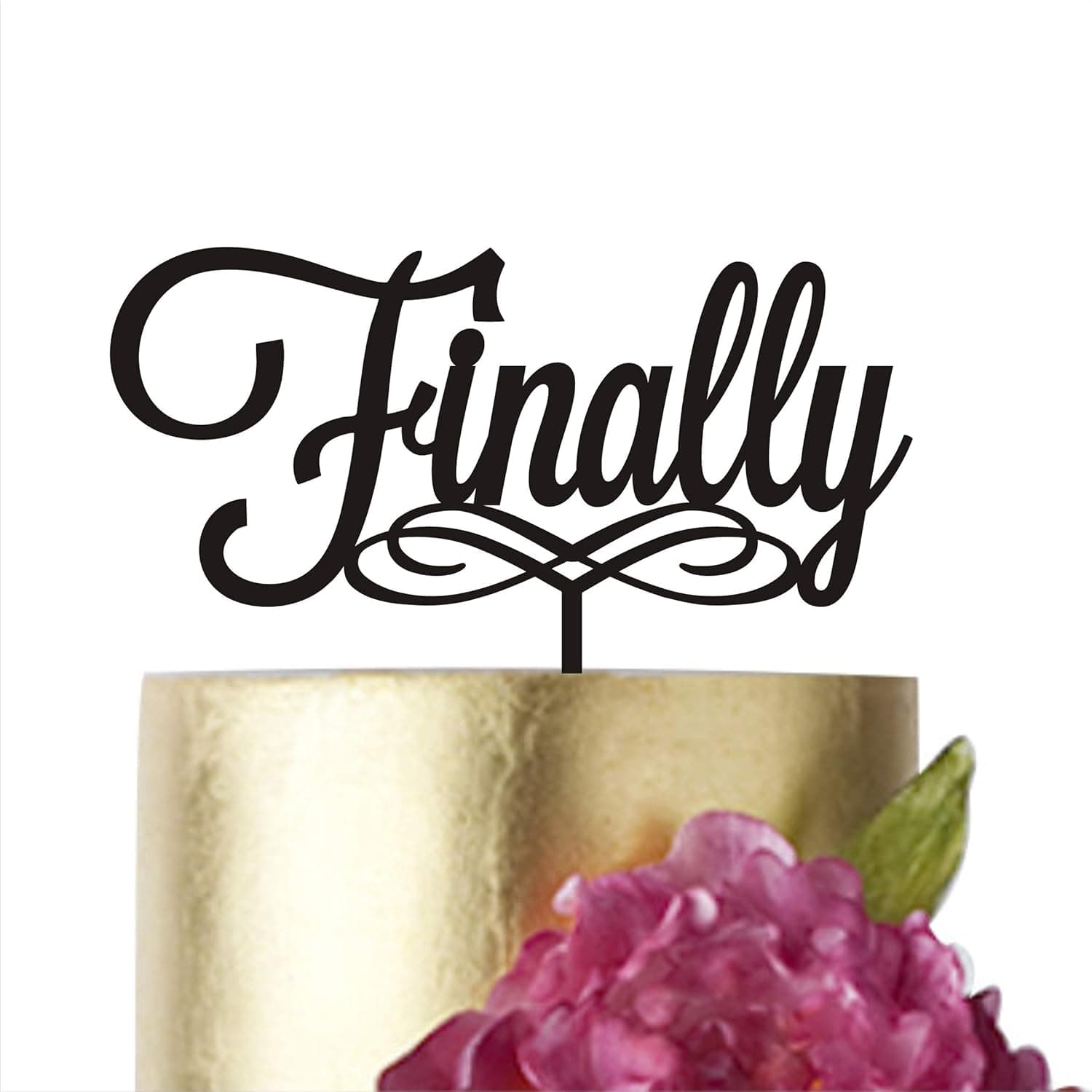 Finally Wedding Cake topper, Wedding Cake Toppers, Finally Cake Topper, Cake Topper Wedding, Anniversary Cake Toppers (Black, 5 in)