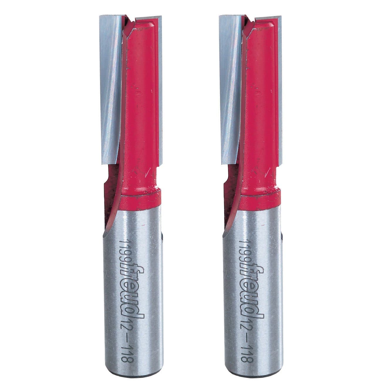 Freud 12-118 1/2-Inch by 1-1/4-Inch Shank Double Flute Straight Router Bit, 2-PK