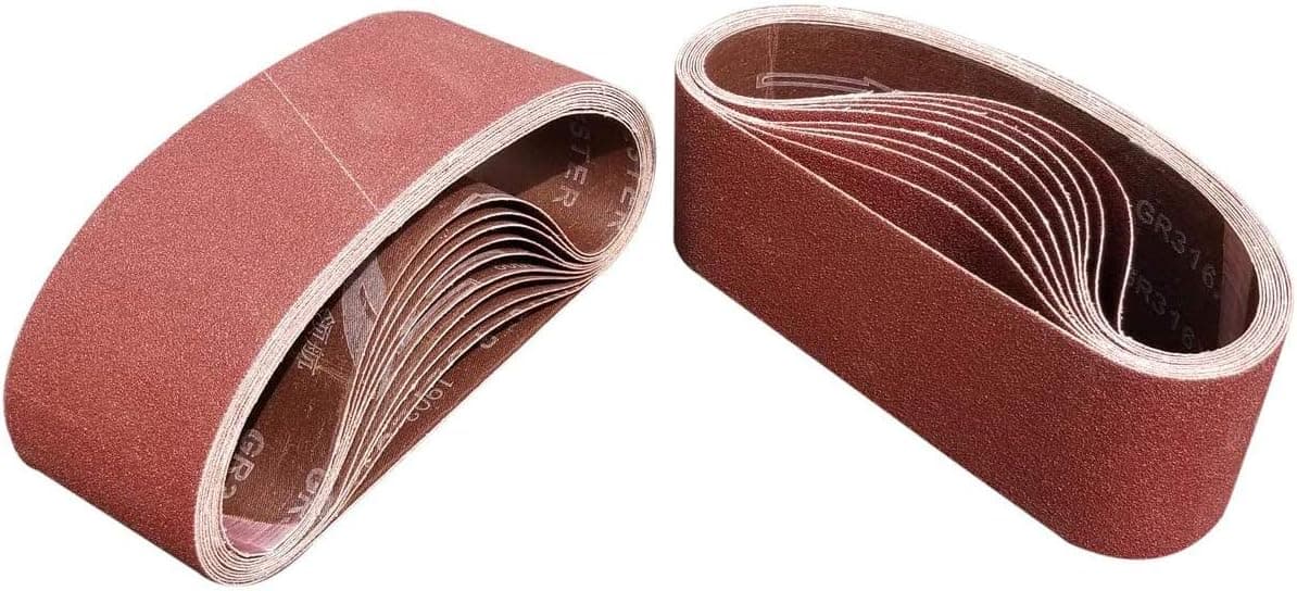 SACKORANGE 20 PCS 3 x 18 Inch Sanding Belts | 120 Grit Aluminum Oxide Sanding Belt | Premium Sandpaper for Portable Belt Sander – 20 Pack