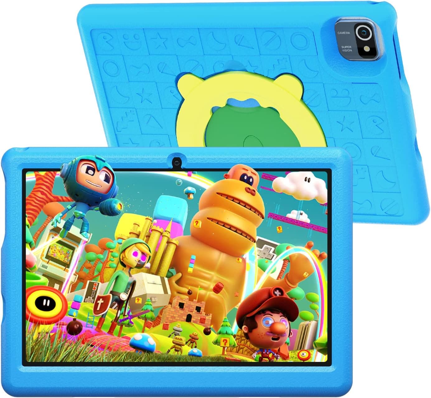 HotLight Kids Tablet, 10 inch Tablet for Kids with Parental Control, Android Tablet Quad-core, 2GB RAM+32GB ROM, 5000mAh, Dual Camera, WiFi Tablet with Case Blue