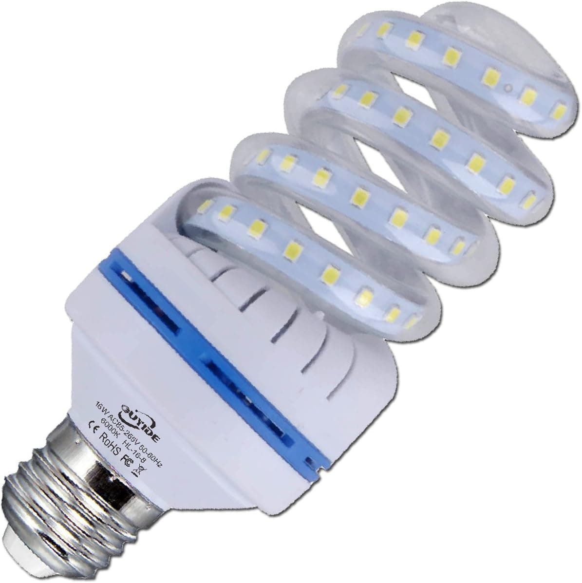 OUYIDE 100 Watt Equivalent Spiral LED Bulbs 12W Daylight 6000K LED Corn Light Bulbs 1320LM E26 E27 Base