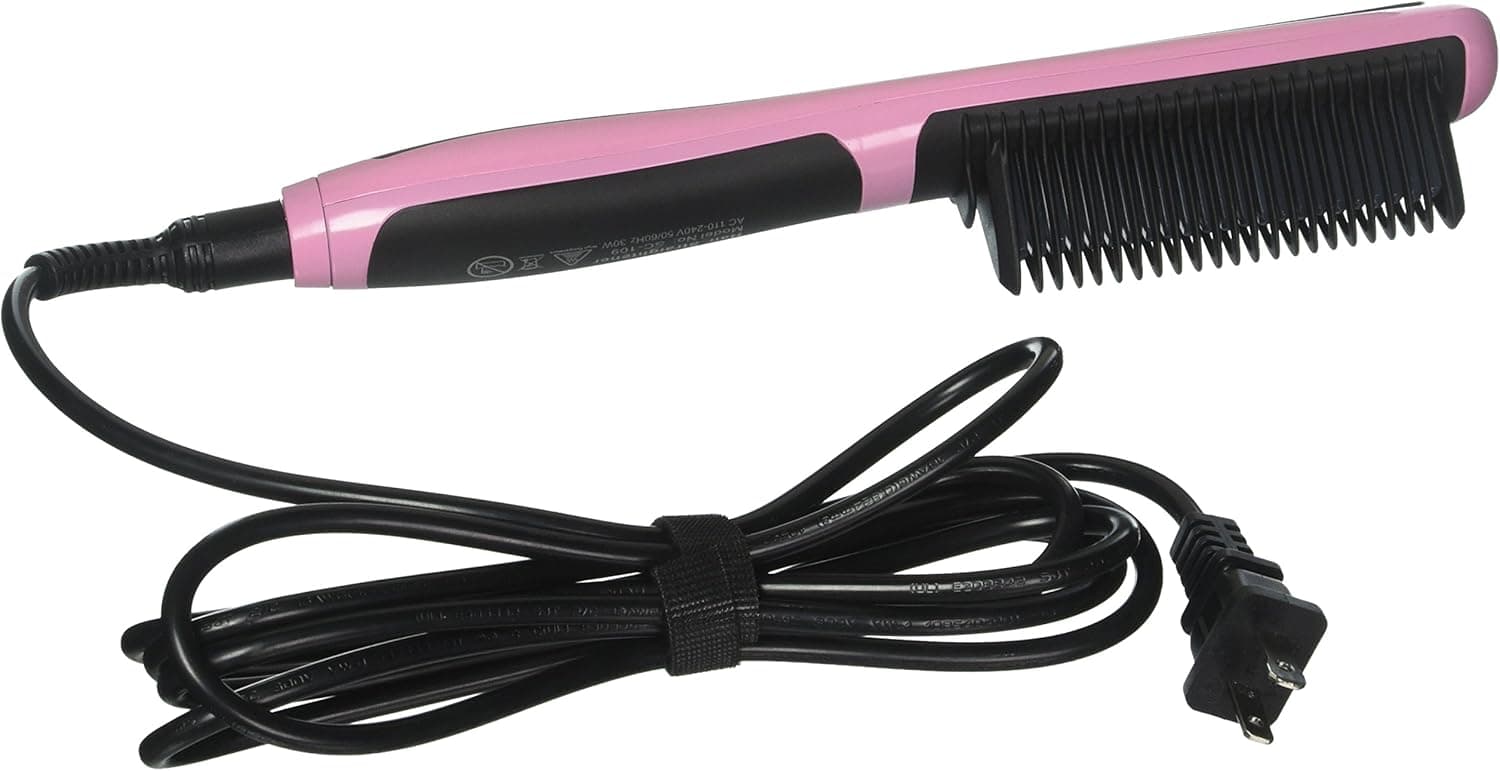 SalonChain Hair Straightening Brush 30s Instant Heat 60s Quick Styling Hair Straightener Anion Hair Care Anti Scald US Plug