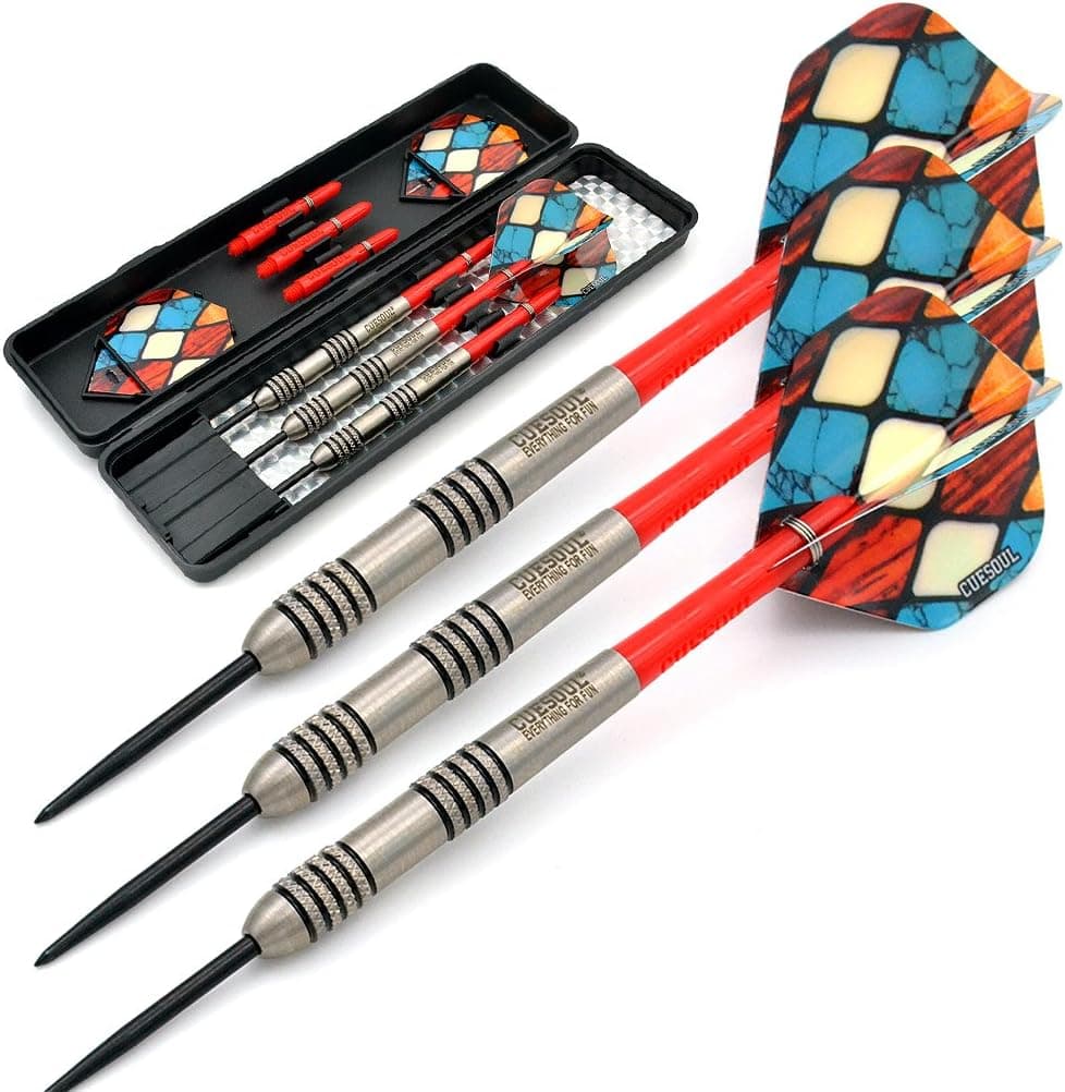 Black Scorpion CUESOUL 90% Tungsten Darts Fashionable Steel Tip Darts Set 22/24/26 Gram with Slim Dart Case