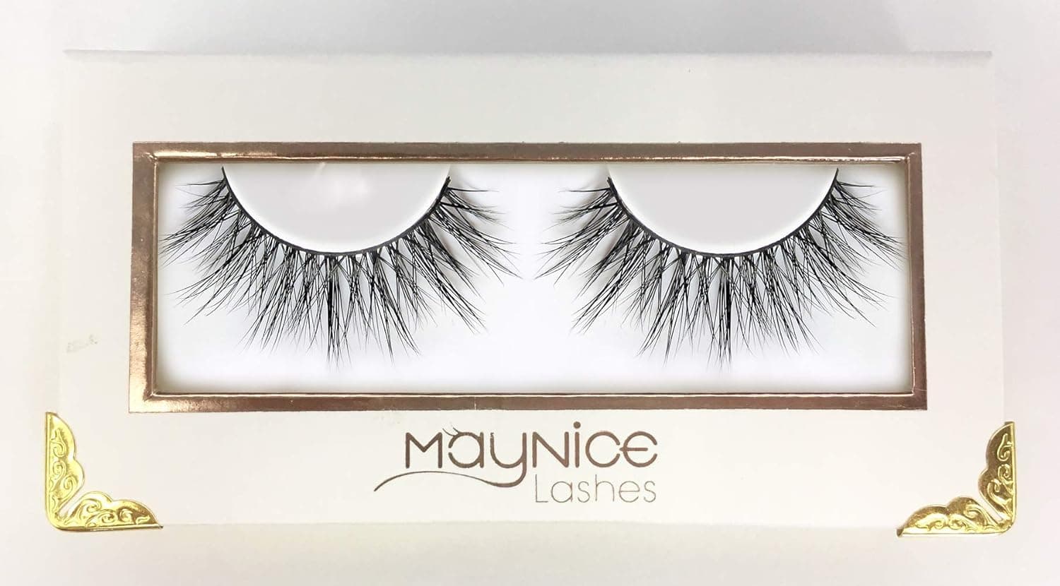 Maynice Thick Long Cruely-Free 100% Siberian Mink Fur Luxury false Lashes With Box 1 Pair