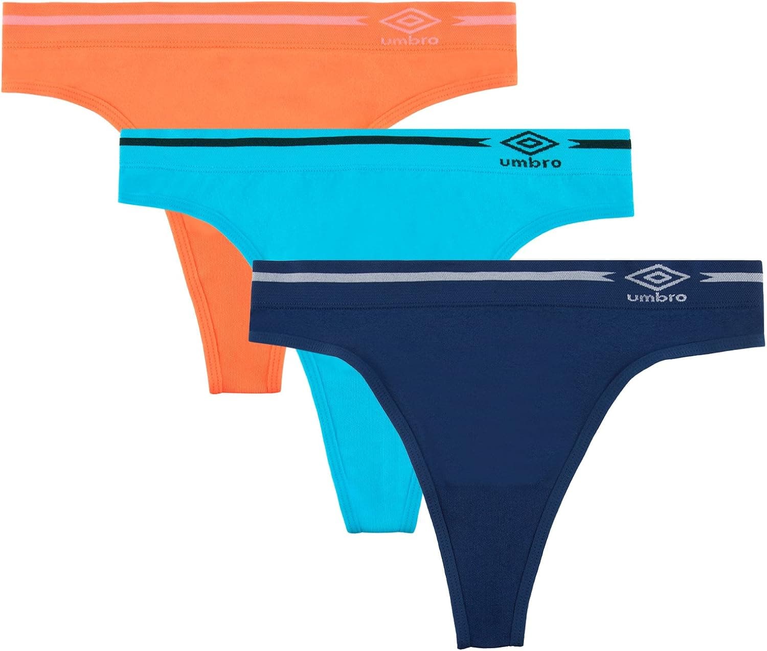 Umbro Women's Seamless Thong Panties 3-Pack - Assorted Colors