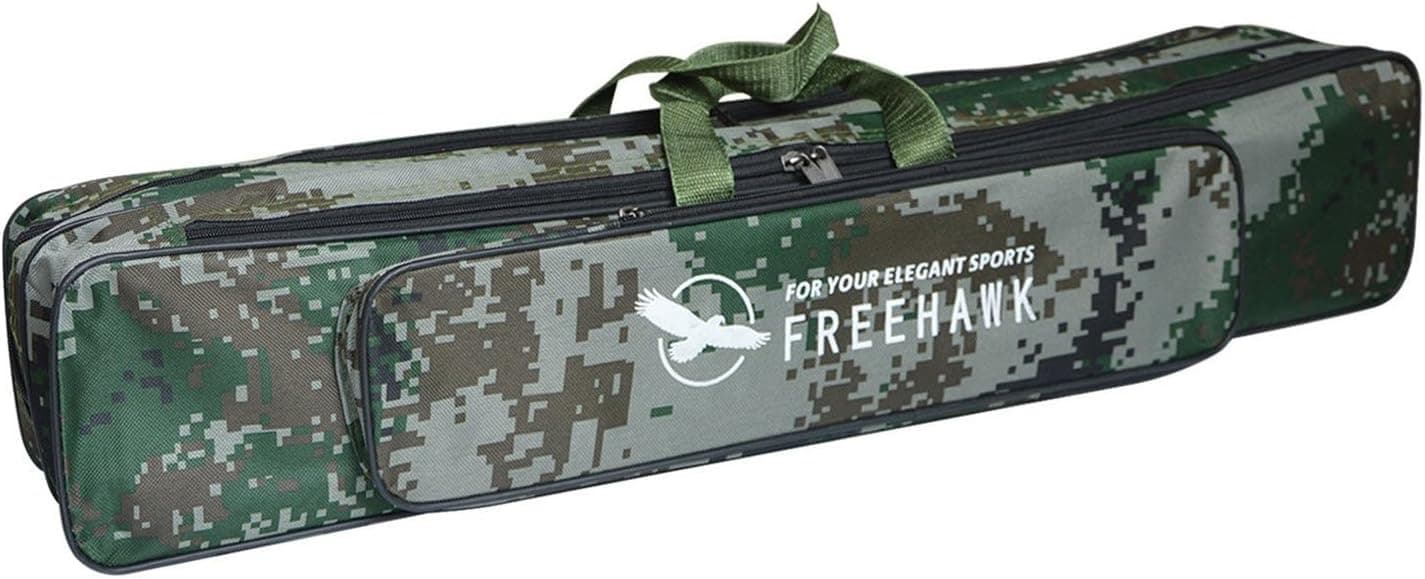Fishing Bag,Fishing Rod Bag,Fishing Gear Organizer,Fishing Rod Case Carrier Bag Tackle Bag with Double Zippers,Single Layer Large Capacity 600D Oxford Waterproof,80CM Length