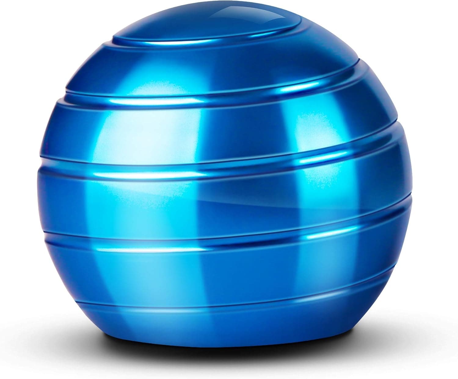 ATESSON Fidget Spinner Ball Kinetic Desk Toy, Optical Illusion Metal Fidget Spinning Ball, Office Stress Relief Spinner Toys for Adults Kids (1.5 in-Blue)