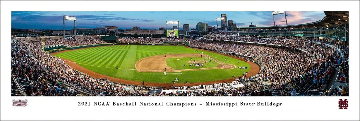 2021 College World Series Champions - Mississippi State- Panoramic Posters and Framed Pictures by Blakeway Panoramas