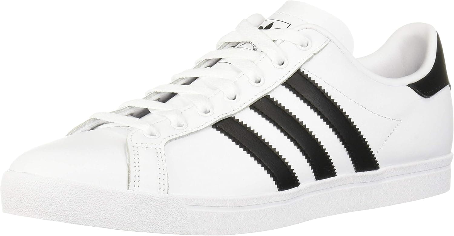 adidas Men's Coast Star Sneaker, White/Black/White, 12