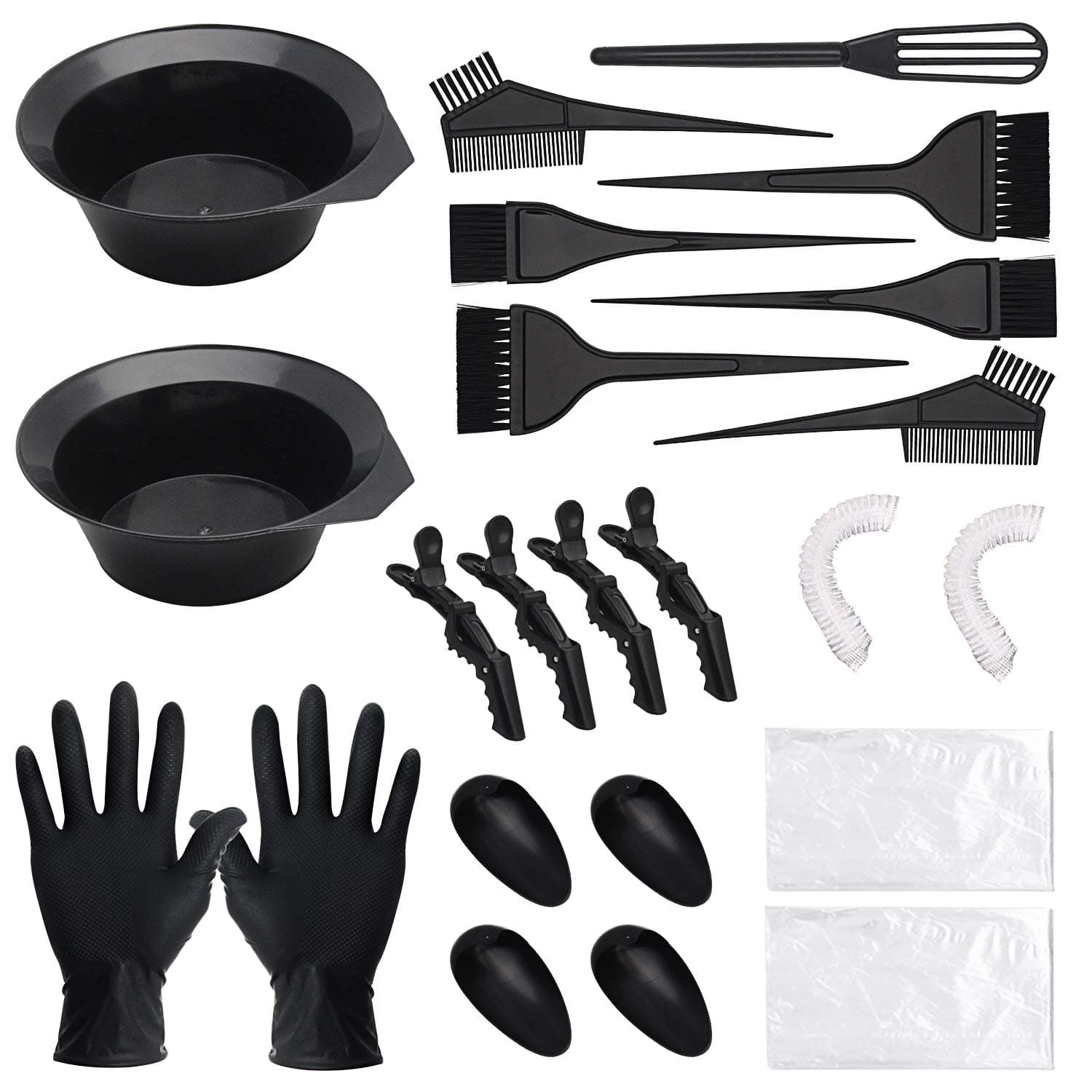 23 Pieces Hair Coloring Dyeing Kit, Hair Coloring Tools - Hair Tinting Bowl/Dye Brush/Mixing Spoon/Ear Cover/Gloves Hair Dye Tools for Hair Coloring Bleaching DIY Salon & Home Hair Coloring Hair Dryer