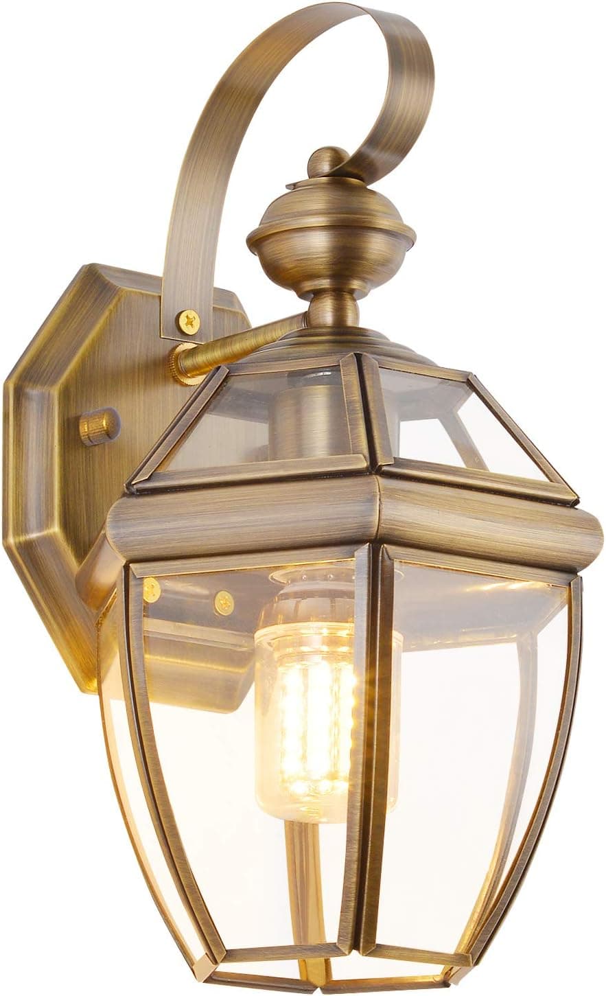Waterproof Outdoor Light Fixture, Porch Lights Weather Resistance, Outdoor Wall Lights for House, Outdoor Wall Lantern Exterior Wall Light with Clear Glass Shade for Front Door Outside Wall Decor