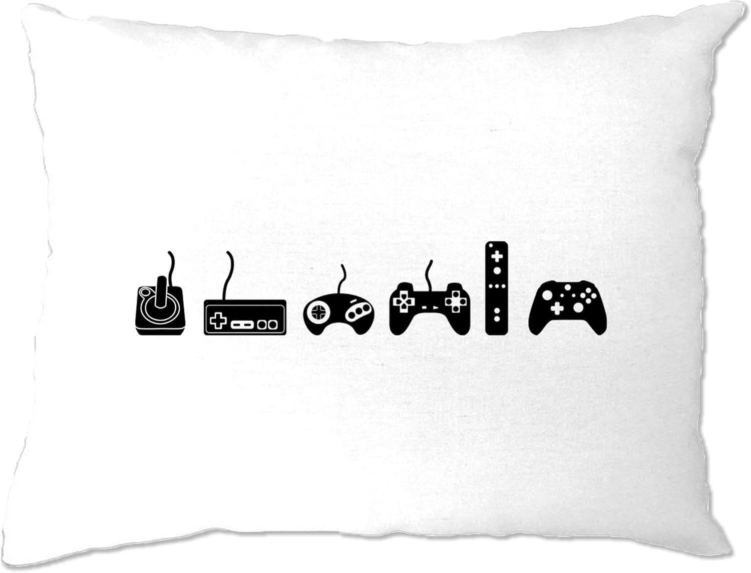 Tim And Ted Gaming Pillow Case Evolution of A Video Game Controller Gift Idea for Nerds White One Size