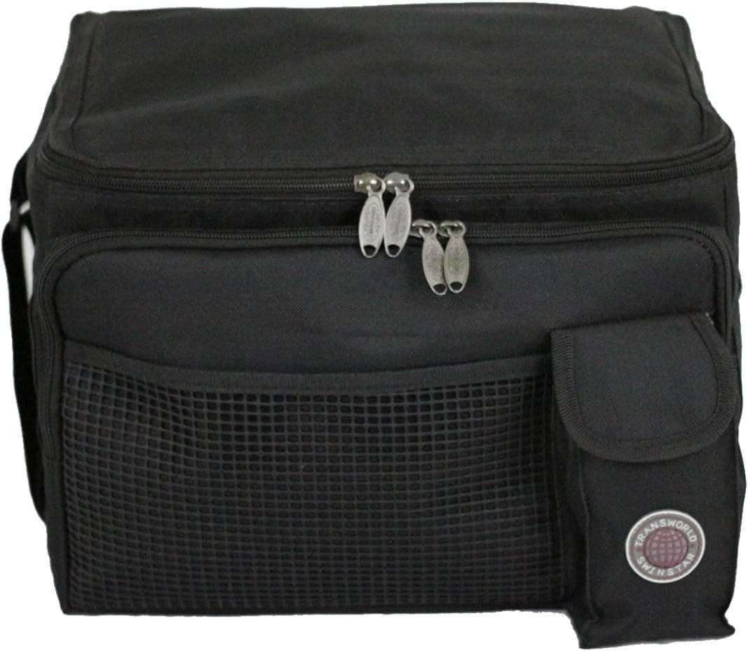 Transworld Durable Deluxe Insulated Lunch Cooler Bag (Many Colors and Size Available) (13 1/2"x10"x10", Black)