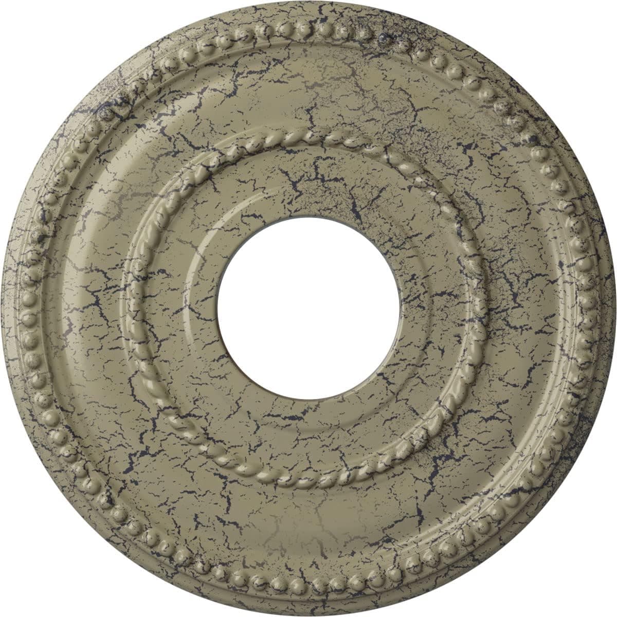 Ekena Millwork CM12VACSC Valeriano Ceiling Medallion, 12 1/8"OD x 3 5/8"ID x 3/4"P, Hand-Painted Castle Stone Crackle