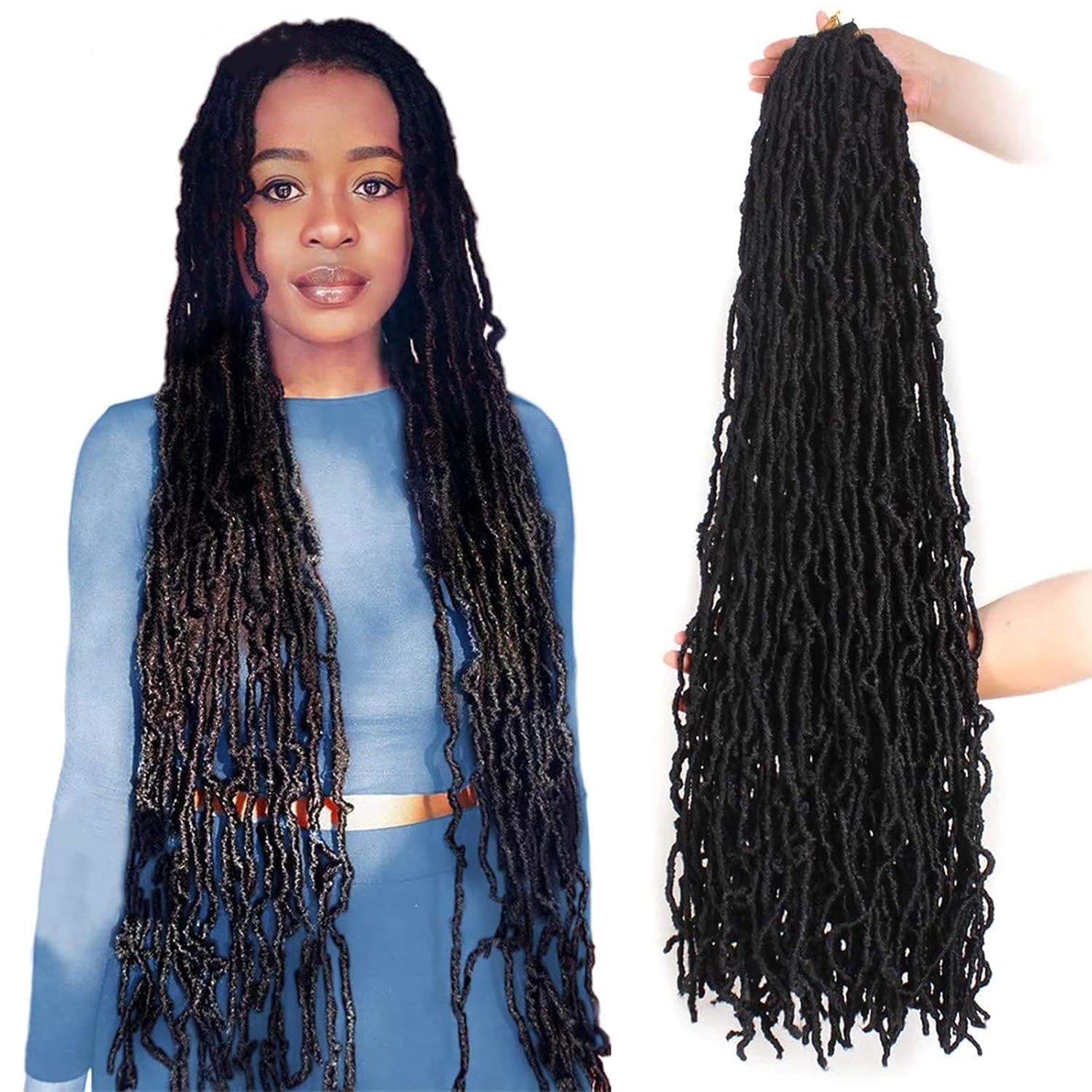 New Faux Locs Crochet Hair Super Long Soft Locs Crochet Braids 36 Inch 1 Pack Pre-Looped Twist Braiding Hair Synthetic Hair Extension