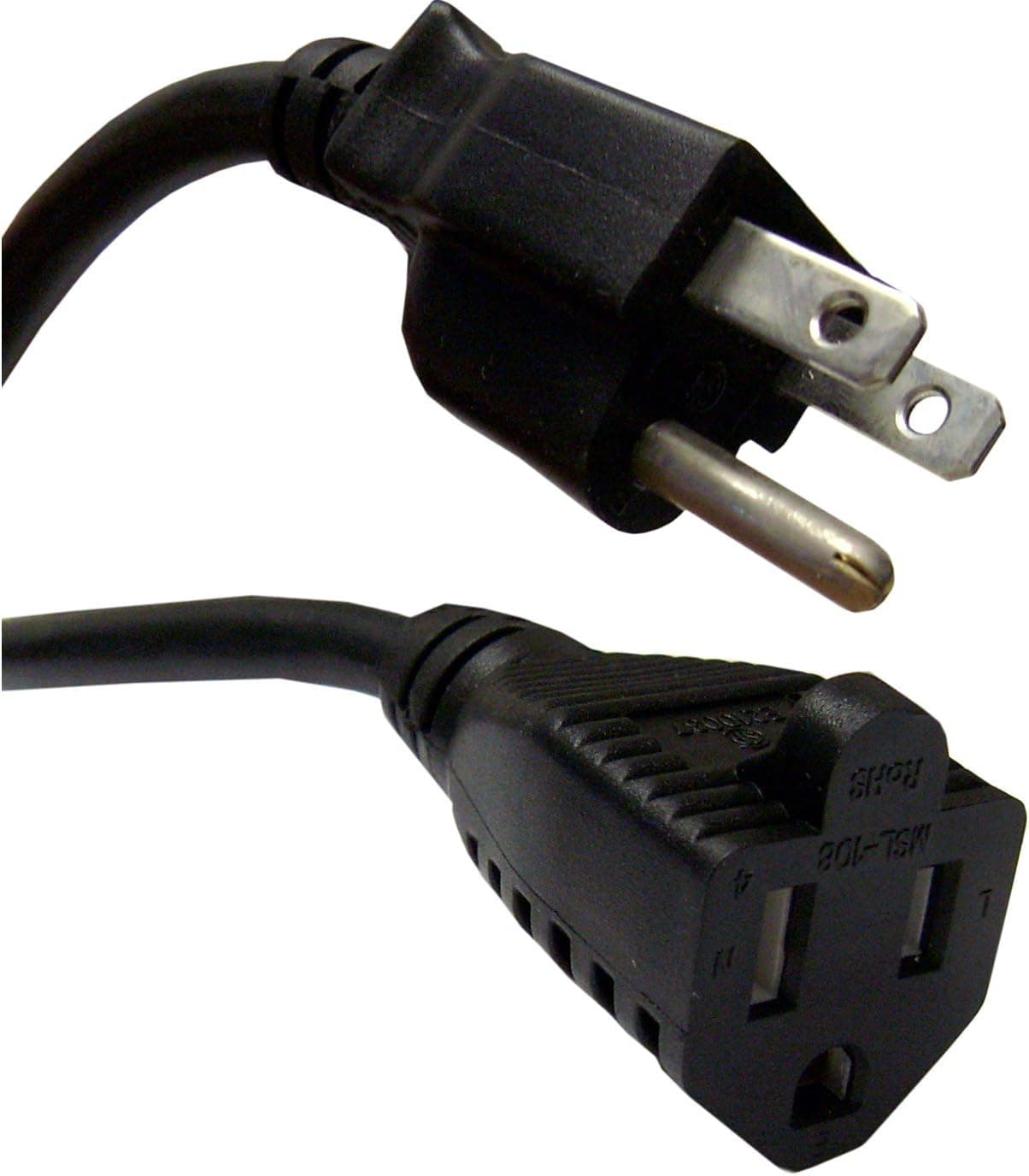 50 ft 14 Gauge Black ETL Listed Indoor, Outdoor AC Power Electric Cable Extension Cord 14 AWG 3 Prong 50 Volts, 15 Amps Black 50 feet (25, 50, 75, 100 feet)