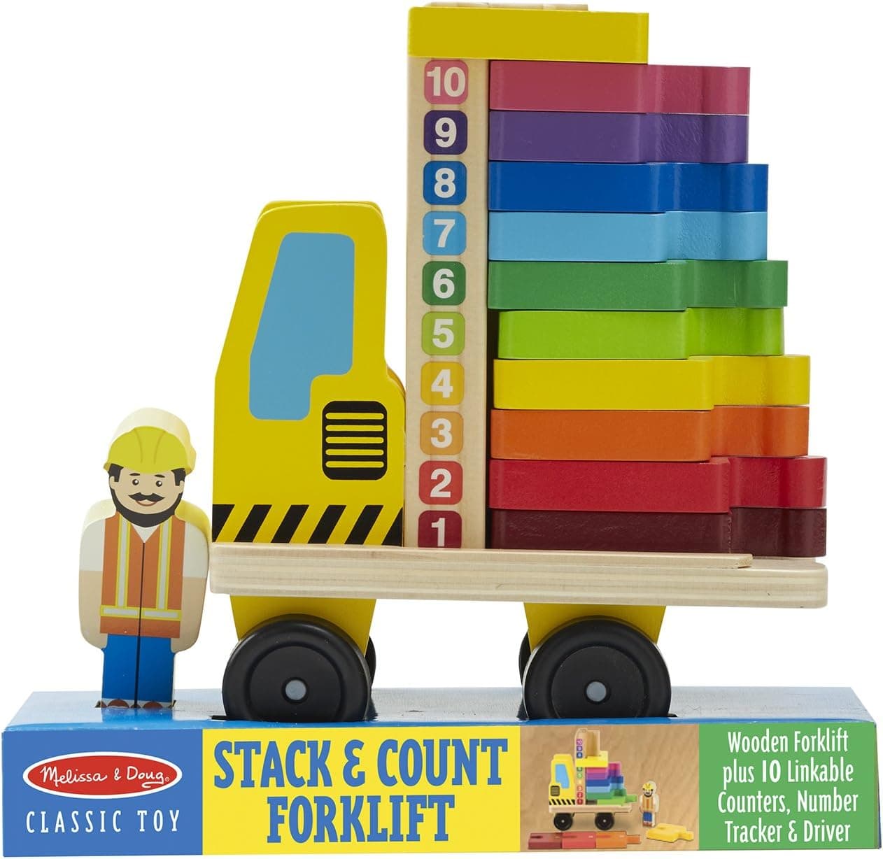 Melissa & Doug Stack and Count Forklift Play Set (13 pcs)