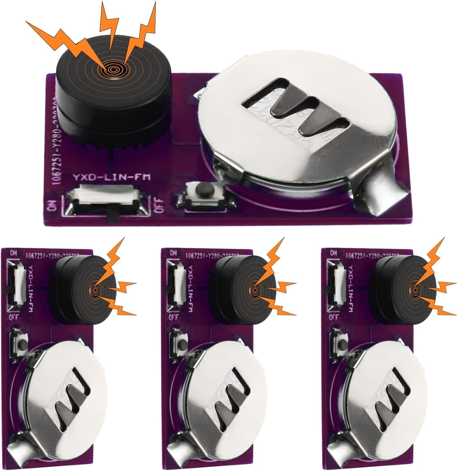 4 Pcs Random Noise Maker Beeping Prank Device Noise Prank Device Pranks for Adults Annoying Sound Torture Devices Halloween Pranks Supplies for Adults Halloween Party Supply, 7 Style Noise (Purple)