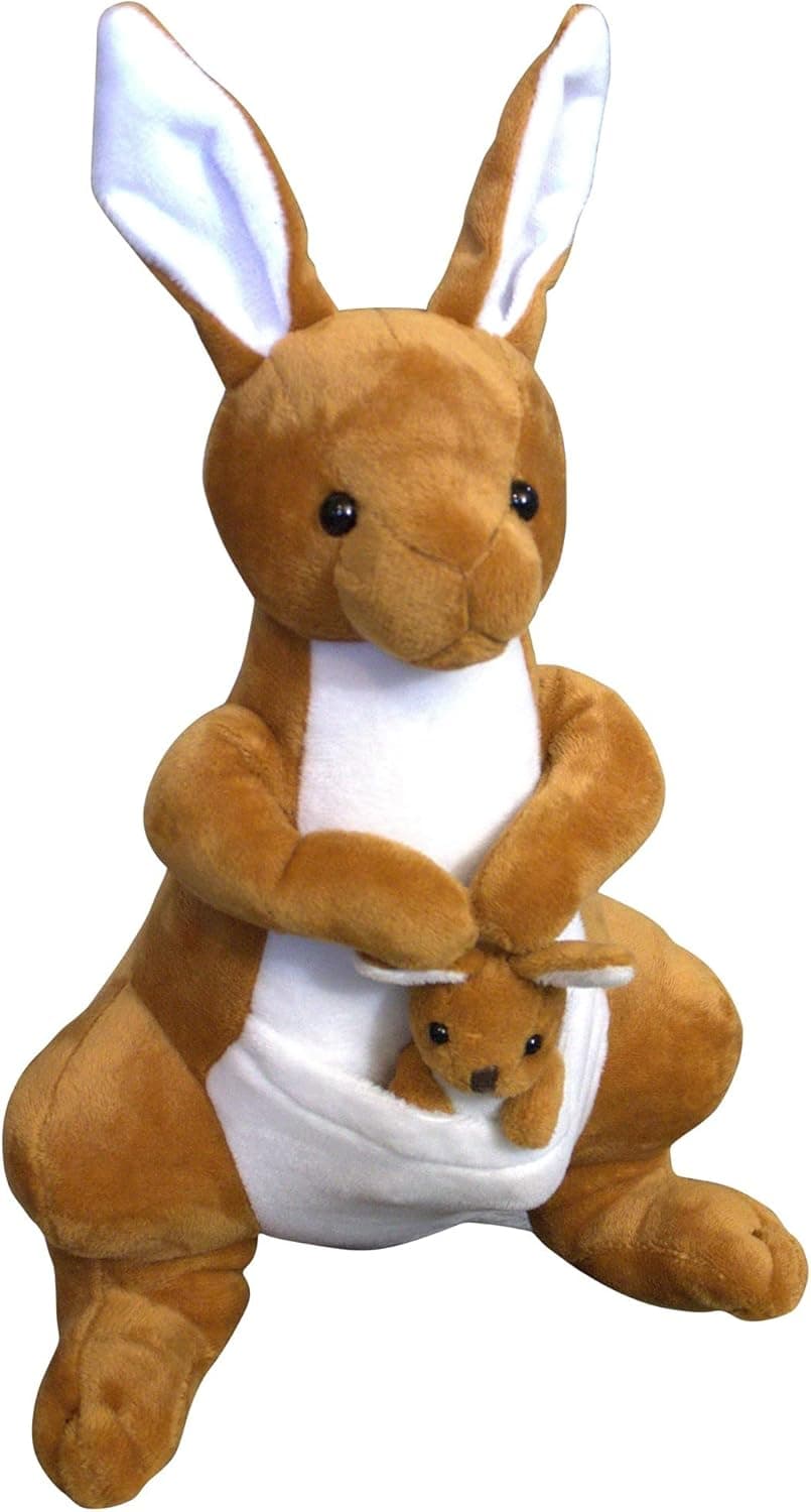 Porridge & Papaya Kangaroo Stuffed Animal Plush Kangaroo Stuffed Animal with Babies Inside | (11 Inch) Plush Kangaroo with Joey (4 Inches)