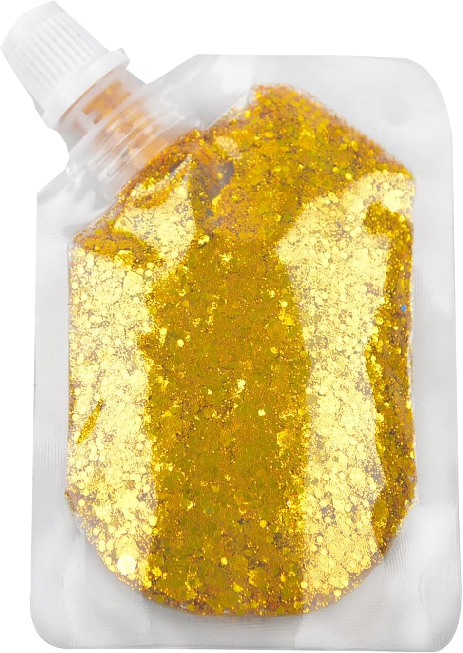 GL-Turelifes Body Glitter Gel, Easy to Apply&Remove 50ml Mermaid Sequins Chunky Glitter for Body Face Hair, Festival Glitter Halloween Costume Makeup Long Lasting Sparkling (Gold(Chunky Glitter))