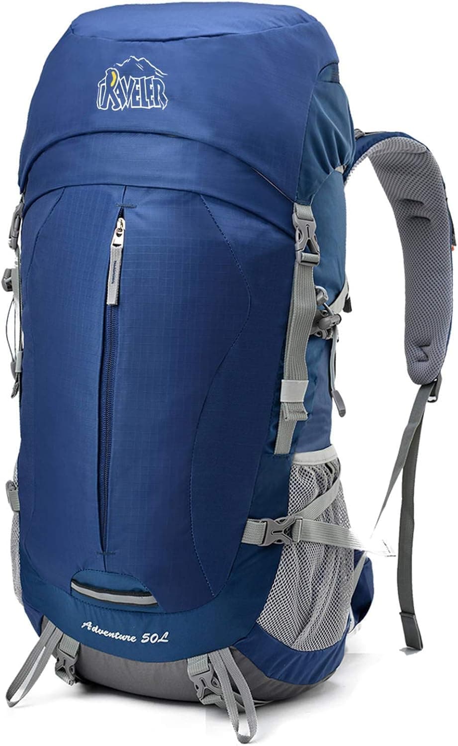 Aveler 50Liters Unisex Lightweight Nylon Internal Frame Hiking Backpack with Integrated Rain Cover
