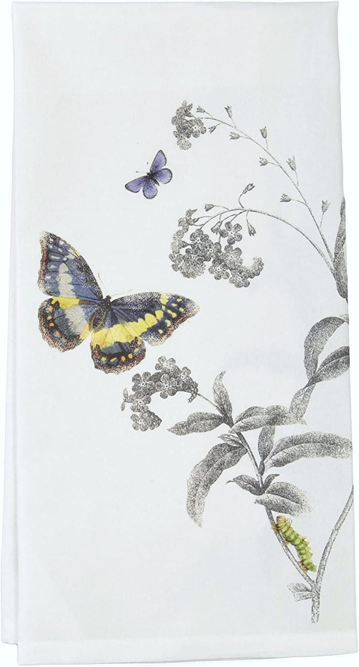 Montgomery Street Butterfly and Milkweed Flour Sack Dish Towel