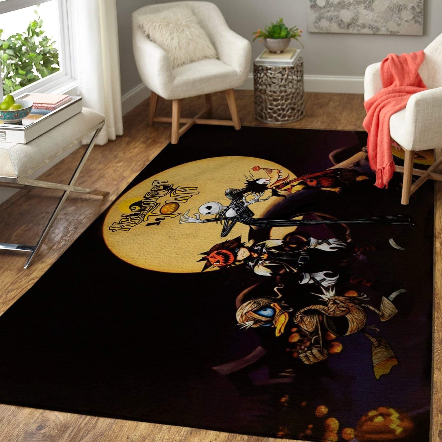 Halloween Kingdom-Hearts Game Carpet Living Room Rugs (Large)