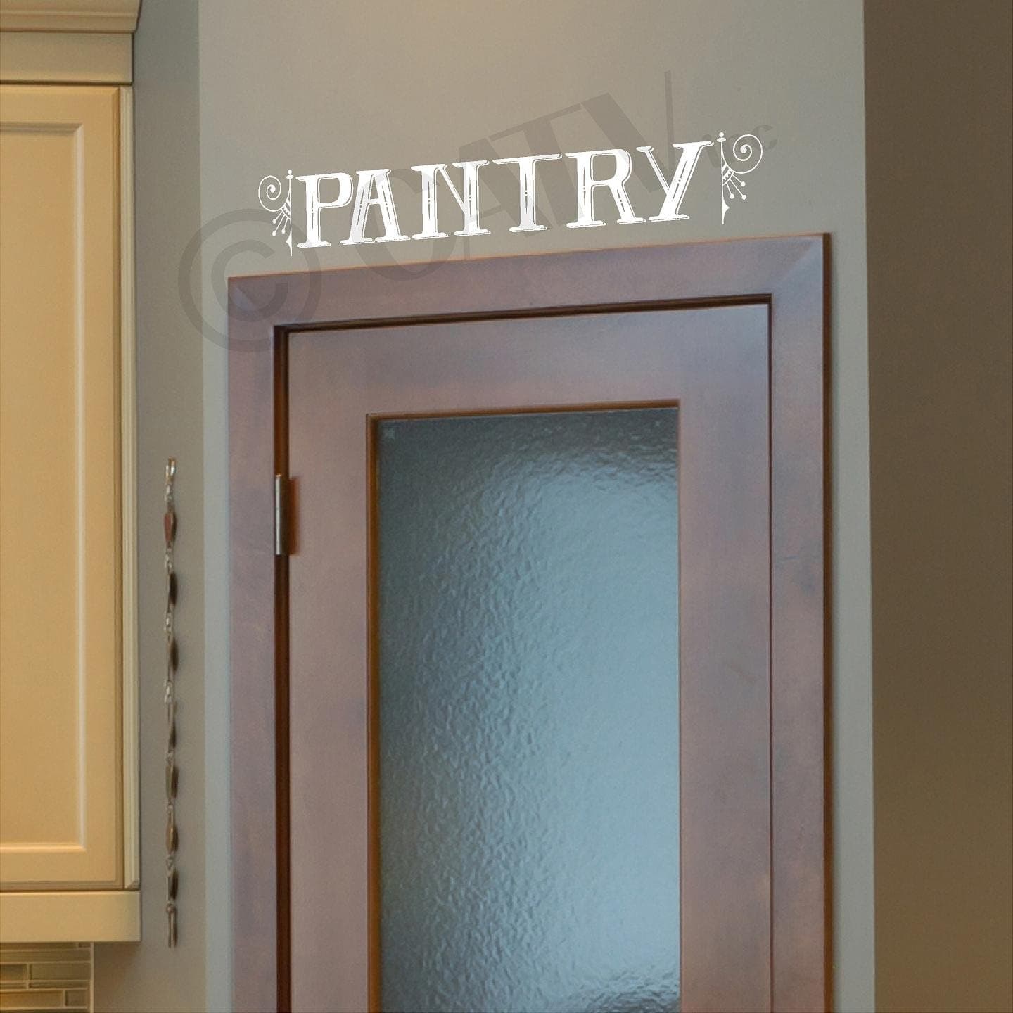 Pantry Vinyl Lettering Self Adhesive Decal Sticker (4"H x 24.5"L, White)