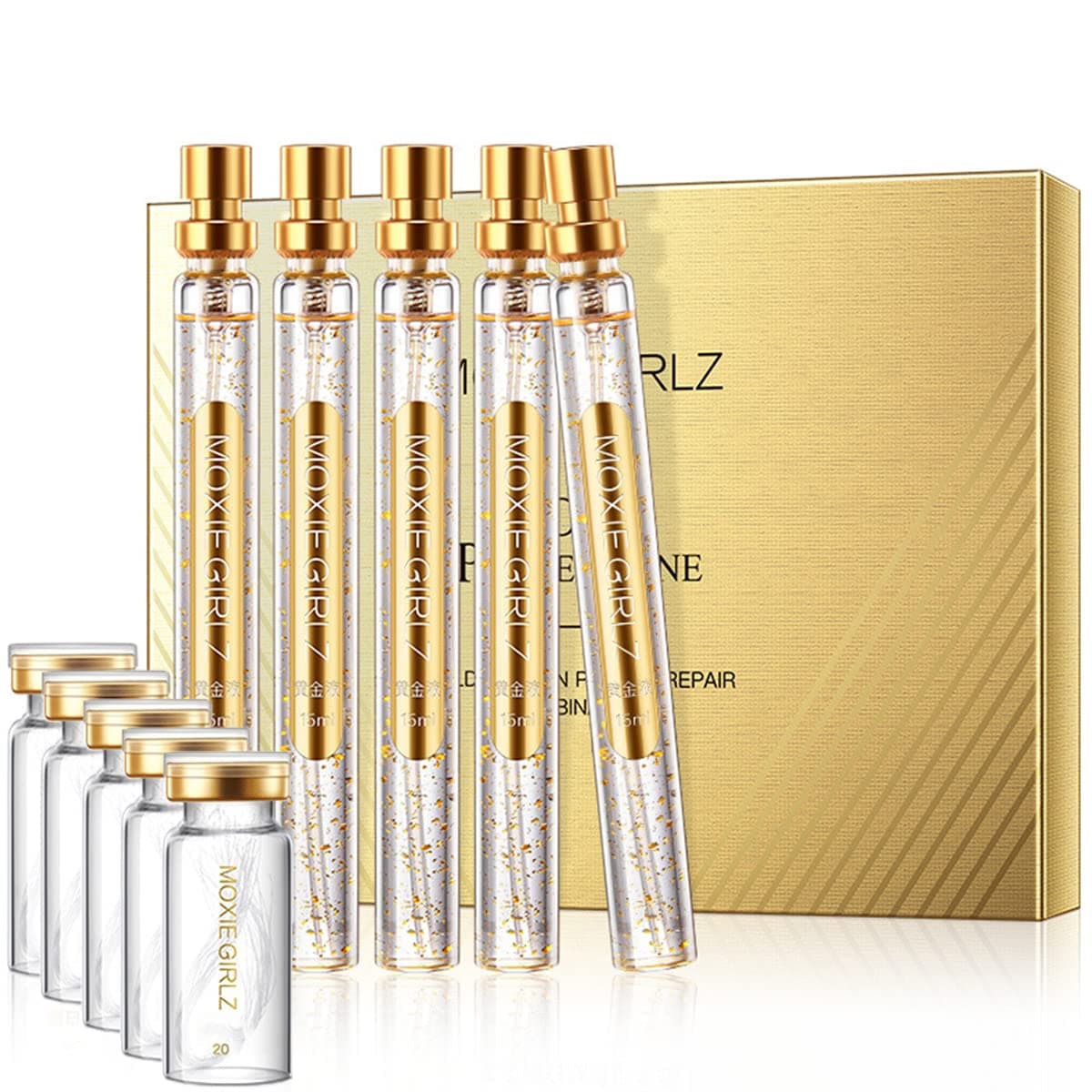 Instalift Korean Protein Thread Lifting Set, Soluble Protein Thread and Nano Gold Essence Combination, Absorbable Collagen Thread for Face Lift, Protein Threads for Face (With 5 x Protein Thread)