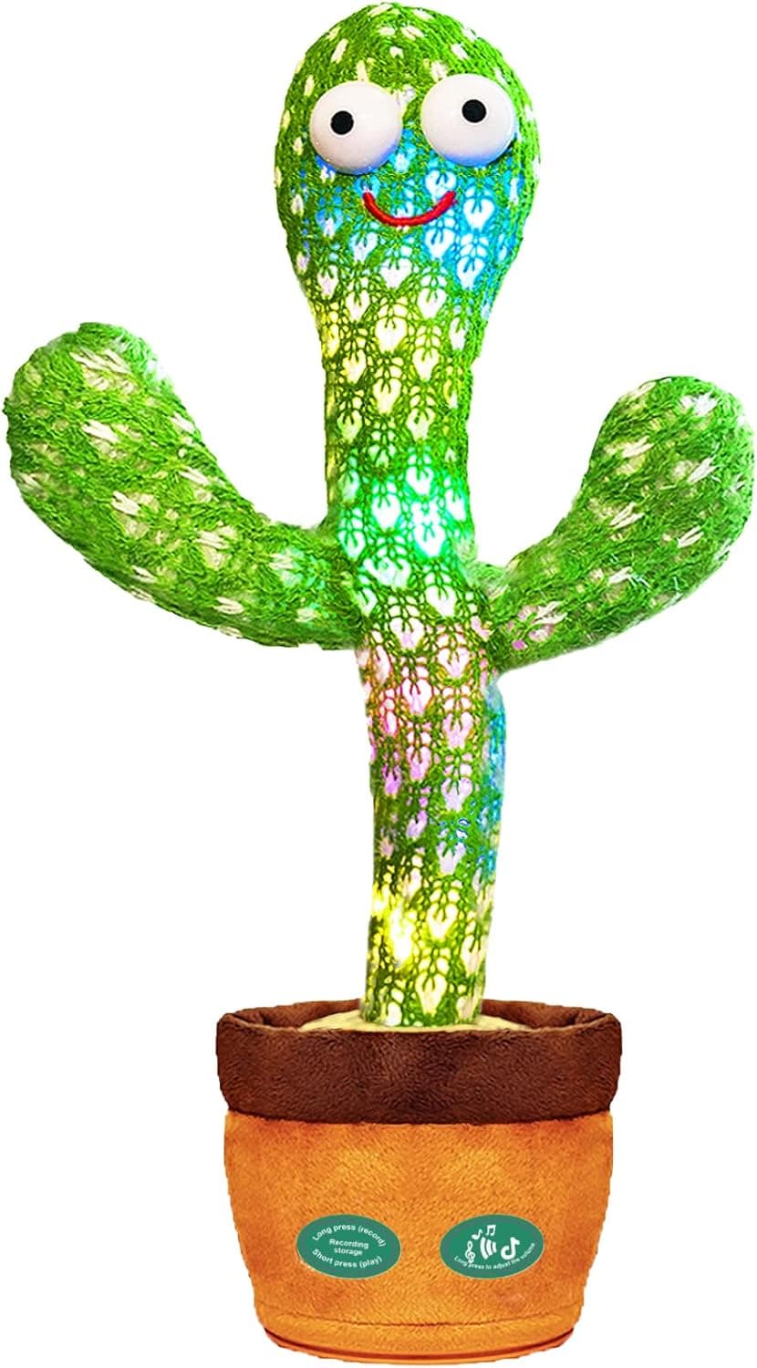 Keculf Dancing Cactus Toy Talking Cactus Baby Toys,Singing Cactus Toy Cactus,Mimicking Cactus Toy for Babies Smart Cactus Toy,Repeats What You say