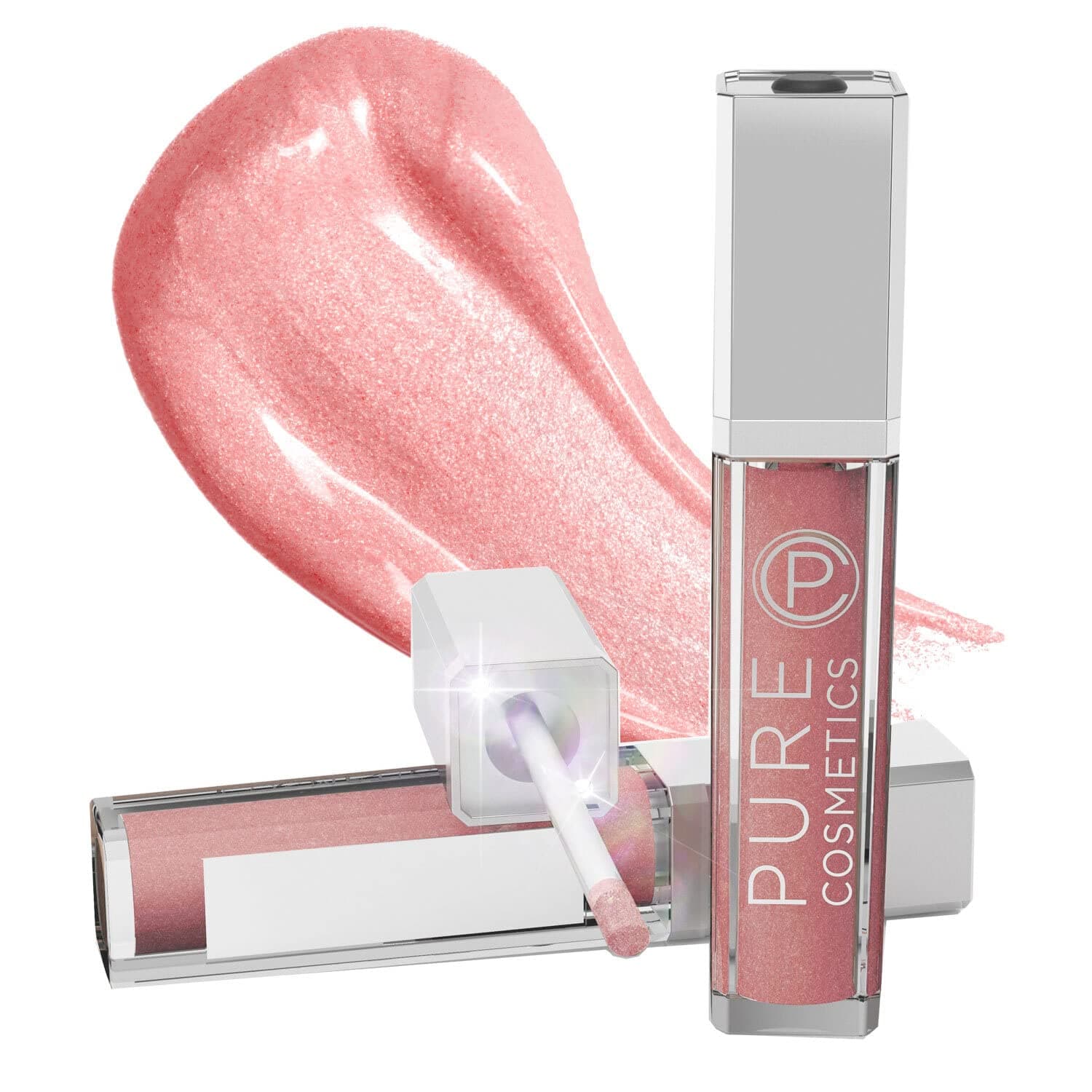 Pure Cosmetics Lip Gloss, Oopsy Daisy - Hydrating & Ultra-Moisturizing Lip Makeup with Jojoba Oil, Sweet Almond Oil & Vitamin E, LED Applicator with Mirror, Cruelty-Free and Talc-Free