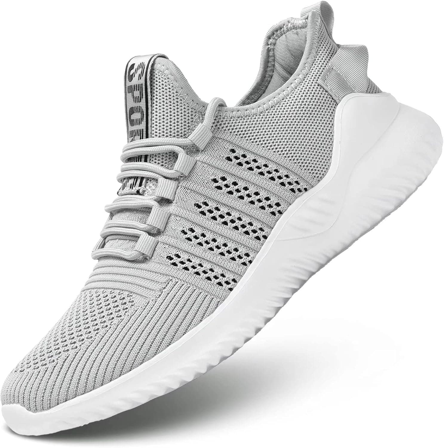 Mevlzz Mens Slip On Walking Shoes Lightweight Breathable Non Slip Running Shoes Comfortable Fashion Sneakers Workout Casual Sports Grey