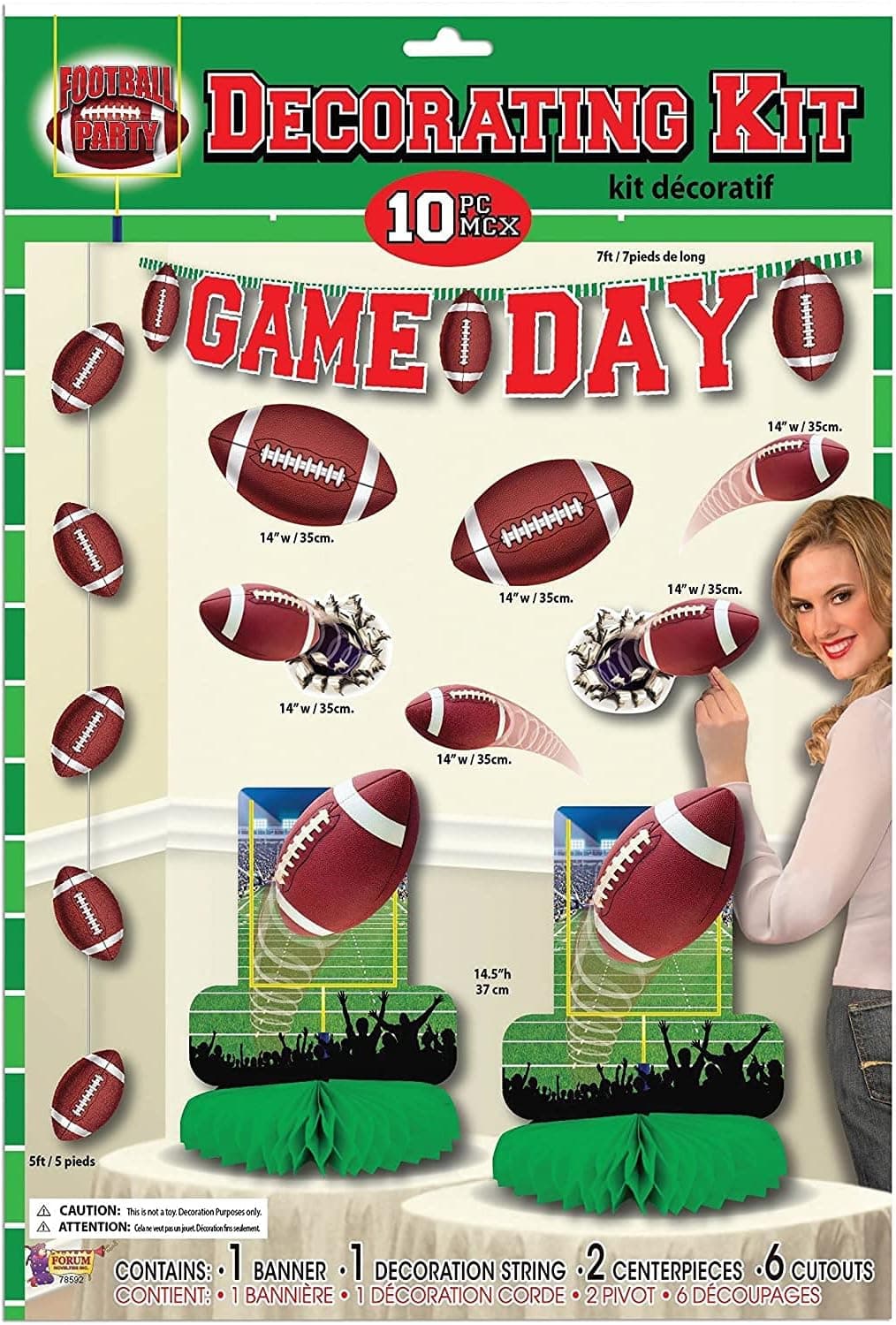 Forum Novelties Party Decorating Kit, Game Day, One Size