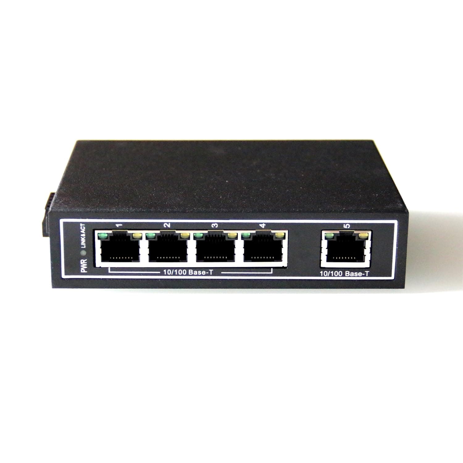 WIWAV WDH-5ET-DC 10/100Mbps Unmanaged 5-Port Industrial Ethernet Switches with DIN Rail/Wall-Mount (UL Listed, Fanless, -30°C~75°C)