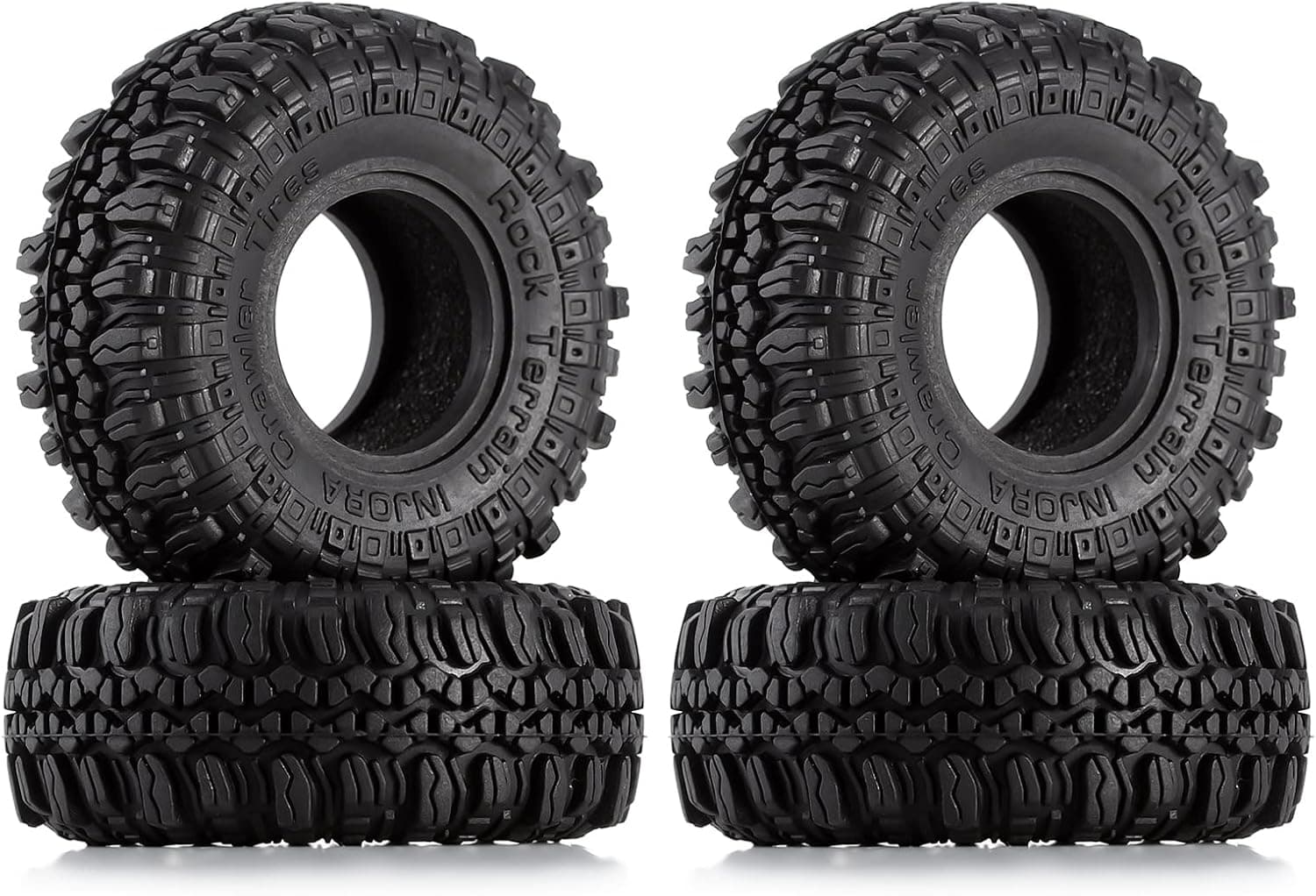 INJORA 1.0 Tires Soft Rubber Crawler Wheel Tires for 1/18 TRX4M SCX24 Gladiator Bronco C10 JLU Deadbolt B17 Axial 1/24 1/18 Tracked car,4PCS,T1005