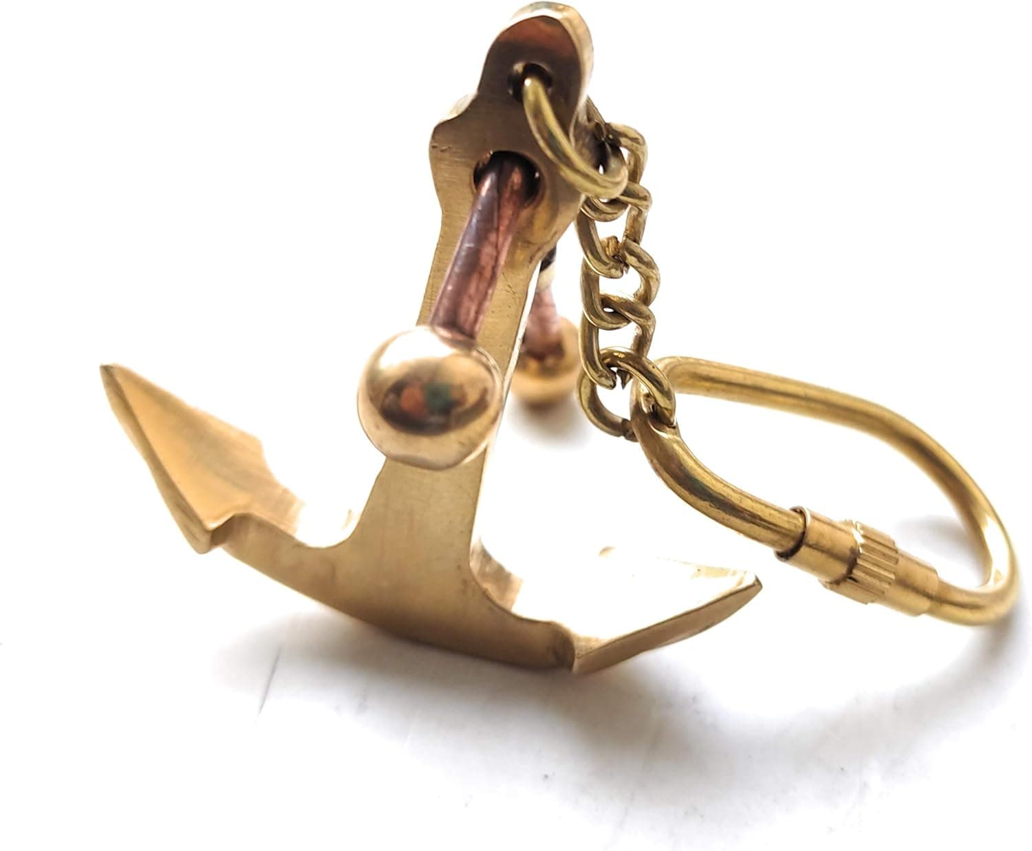 ALADEAN Brass Key Chain Rings Nautical Maritime Military Marine Miniature Souvenir Gift (Anchor)