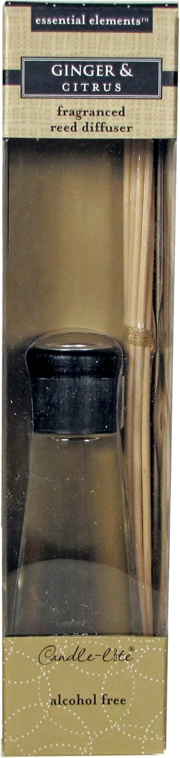 CANDLE-LITE Essential Elements 3.3-Ounce Reed Diffuser, Ginger and Citrus