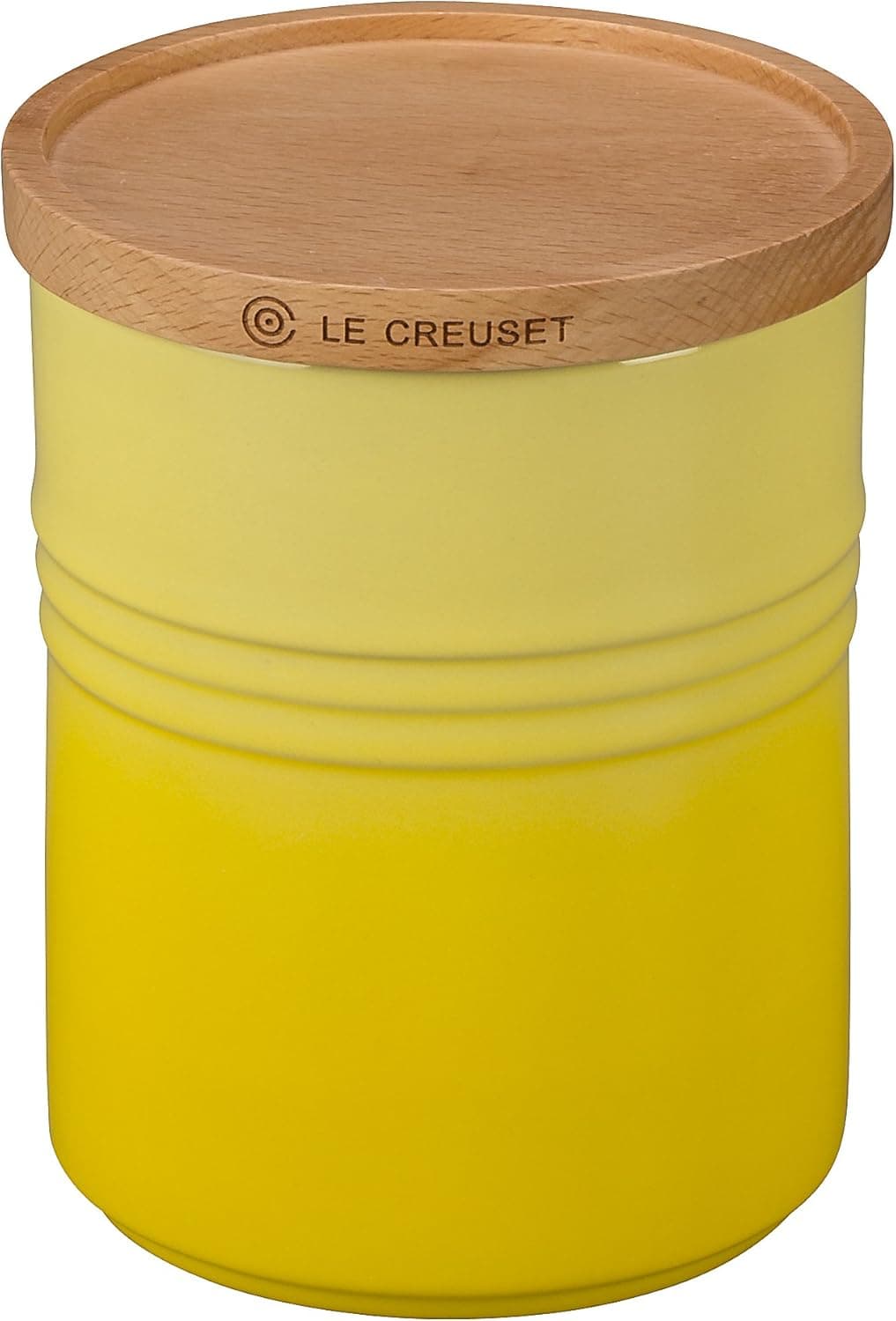 Le Creuset Stoneware Canister with Wood Lid, 2 1/2 quart, Soleil
