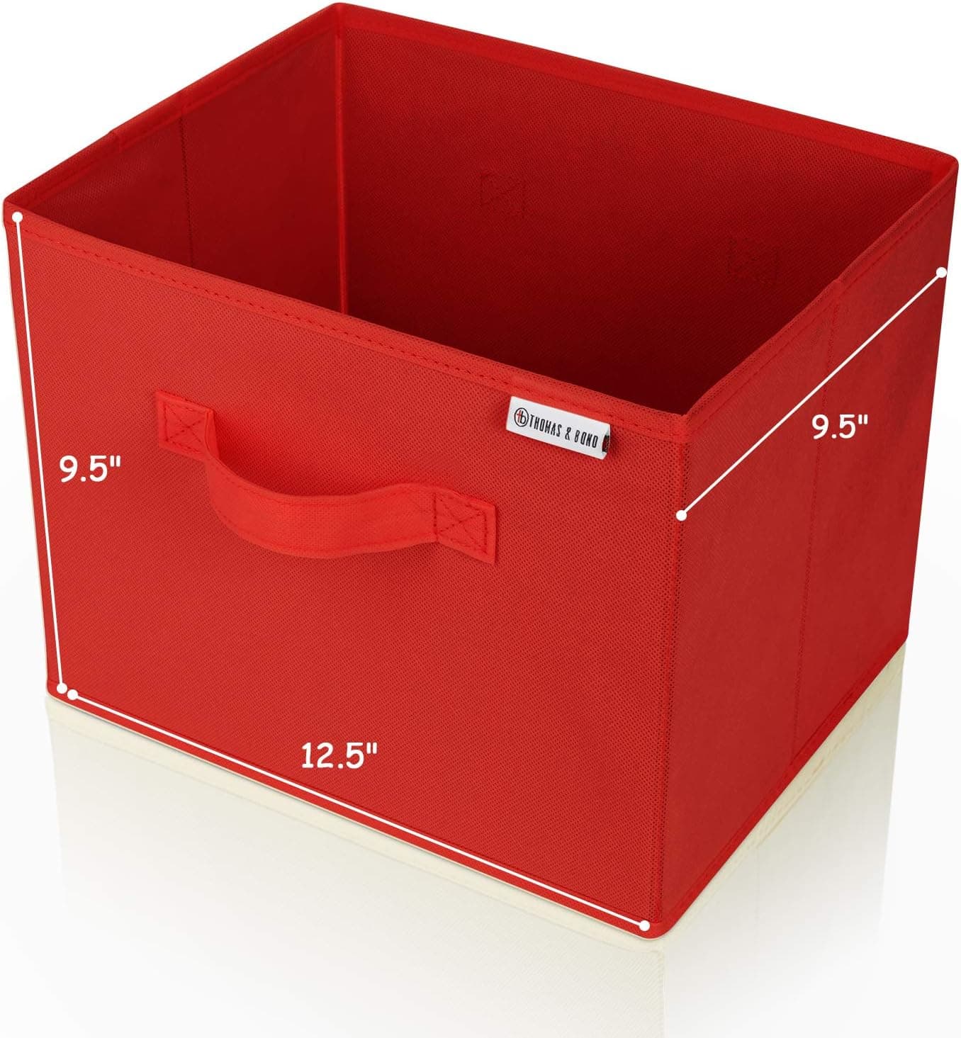 Collapsible File Storage Box 12.5 x 9.5 x 9.5 Holds Hanging File Folders and Letter Size Files. Fits on Shelf or in Many Drawers. (Cherry Red)