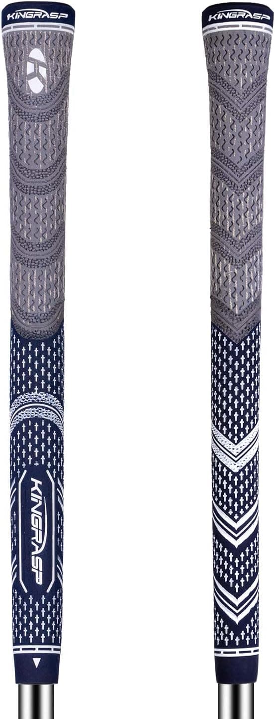 KINGRASP Multi Compound Golf Grips Set of 2 (Free 2 Tapes Included),High Traction and Feedback Rubber Golf Club Grips,Standard/Mid Size, 6 Colors Optional