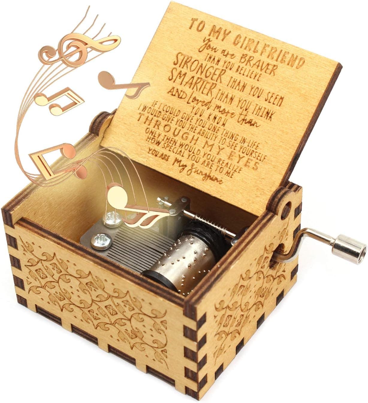 ukebobo Wooden Music Box - You are My Sunshine for Girlfriend Music Box, for Lover, Girlfriend, Wife, Birthday Gifts, 1 Set