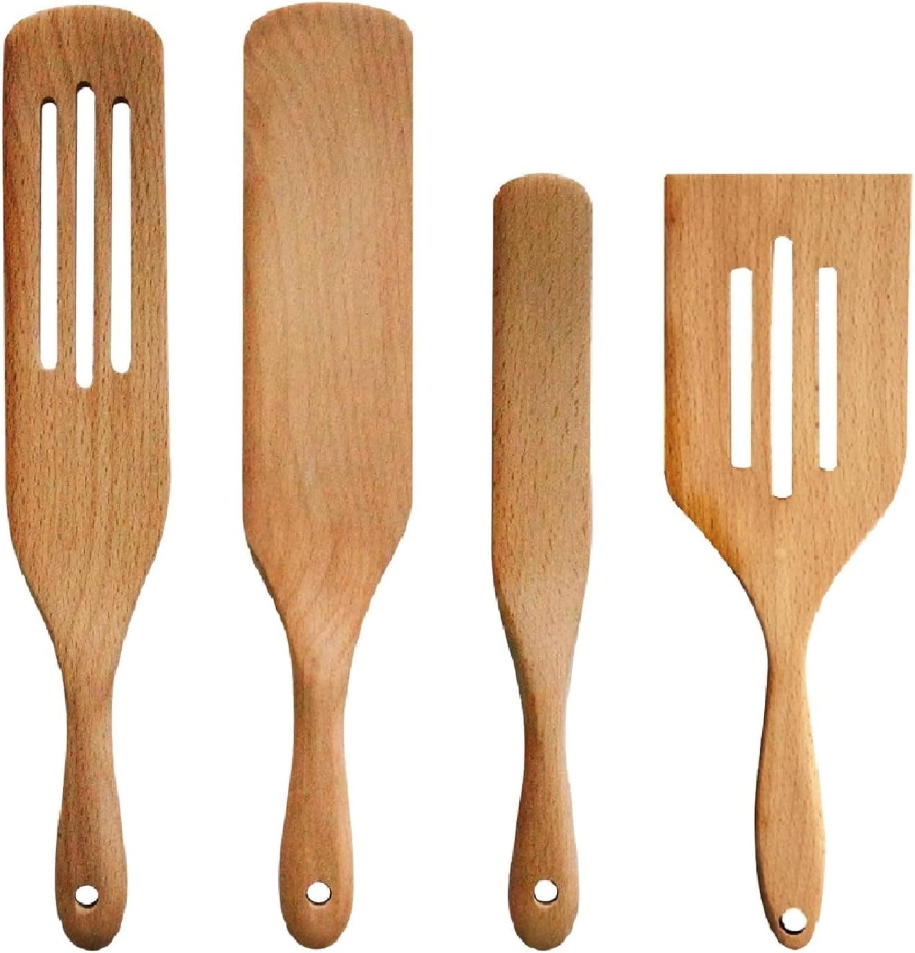 Wooden Spoons for Cooking 4-Piece Cooking Spoon Set As Seen on Tv Wooden Spoon Sets for Cooking Large Spoons For Cooking/Mixing/Best Gifts For Mothers Day/Housewarming/Birthday