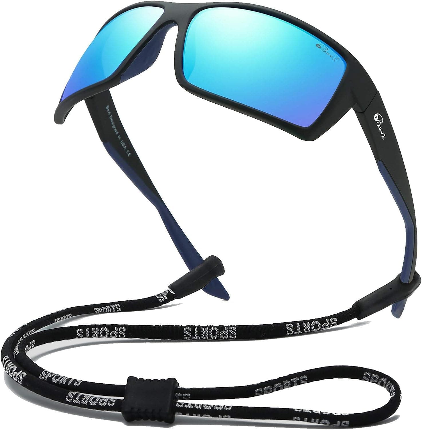 Bevi Sports Sunglasses Polarized Lens/TR 90 Frame with Spring Hinges Glasses For Men Women Cycling Running Baseball