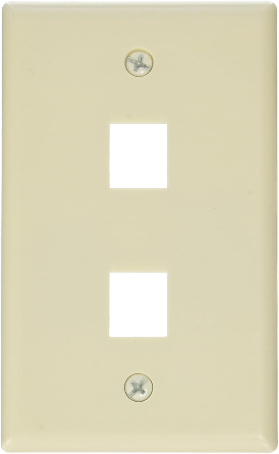 Monoprice 106728 Wall Plate for Keystone 2 Hole, Ivory