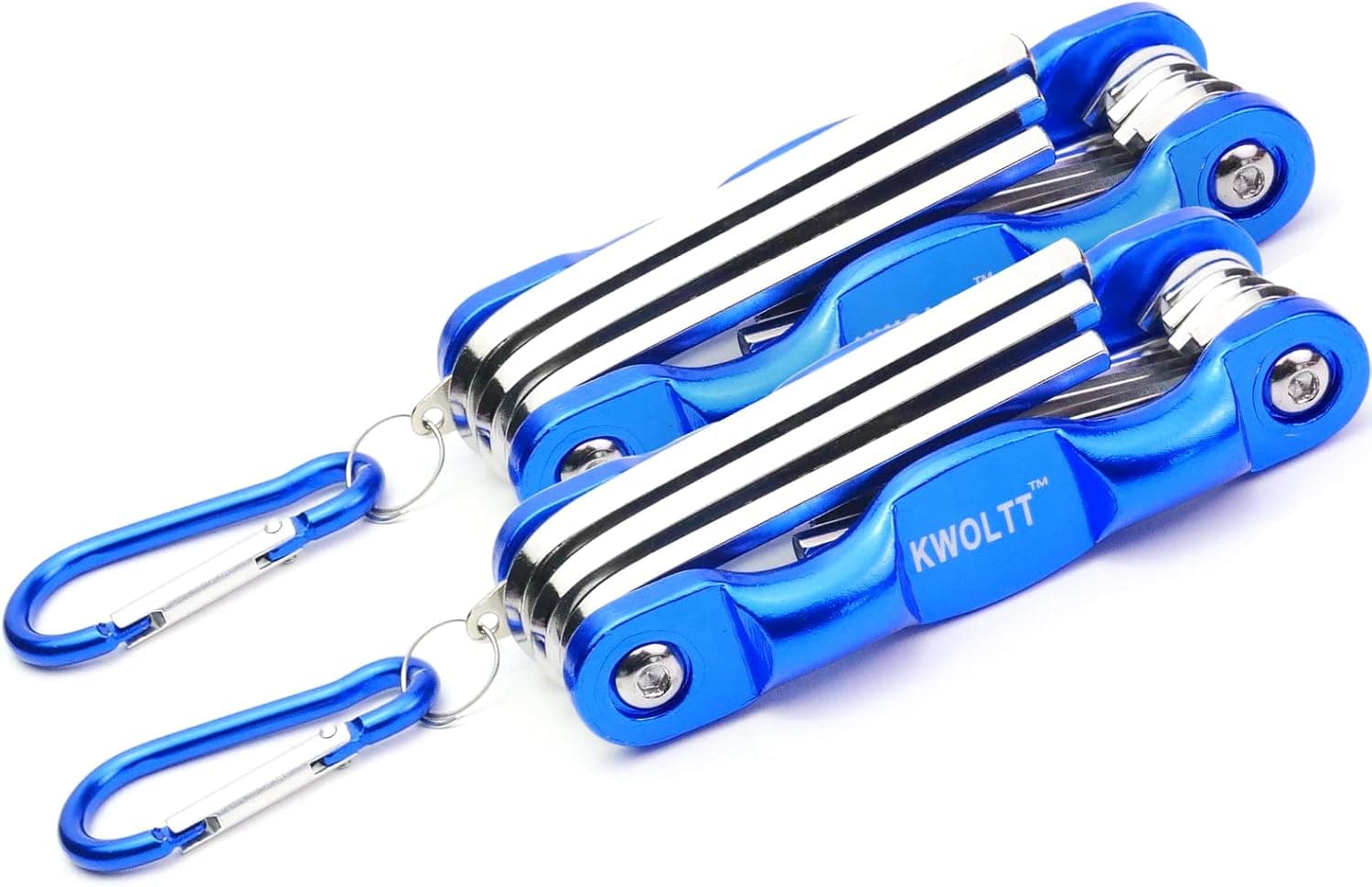 KWOLTT Folding Allen Wrench Sets 17pcs - Metric and SAE Hex Keys - Suitable for human engineer design for Basic Home Repair and General Applications-2 Pack