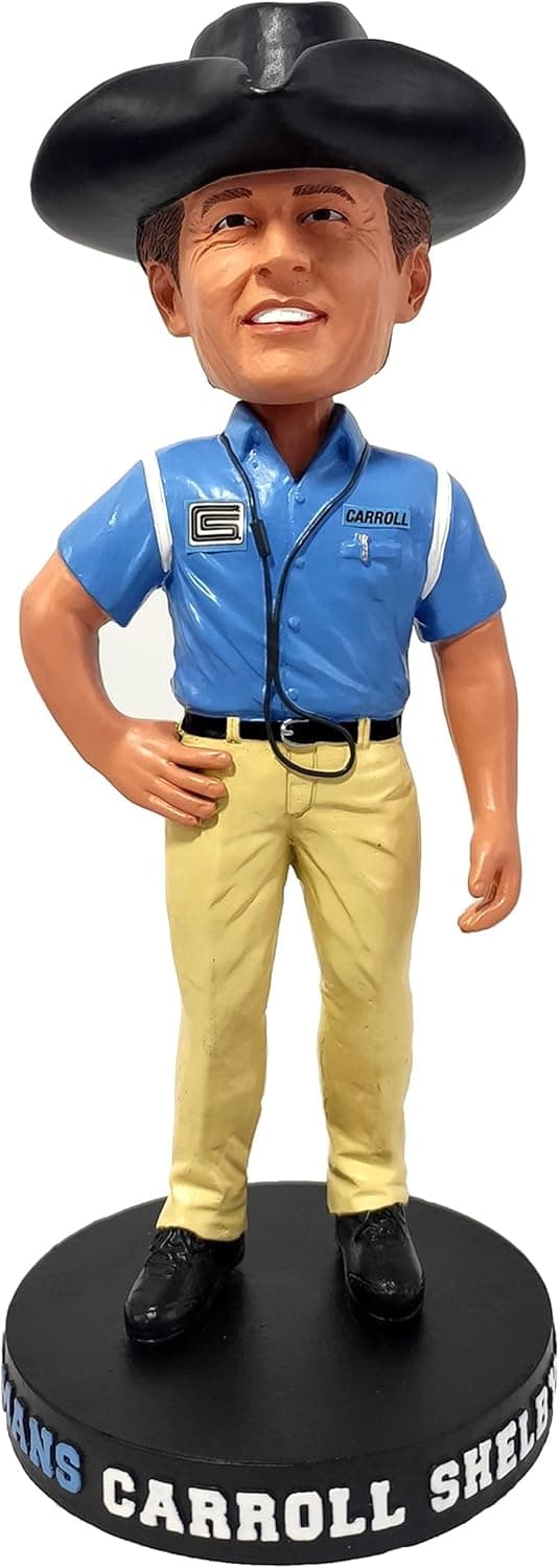 Carroll Shelby 24 Hour Lemans Bobblehead - Limited Edition - Only 1965 Pieces - Each Individually Numbered in Original Box - 8 Inches Tall - Officially Licensed Shelby Product, Orange