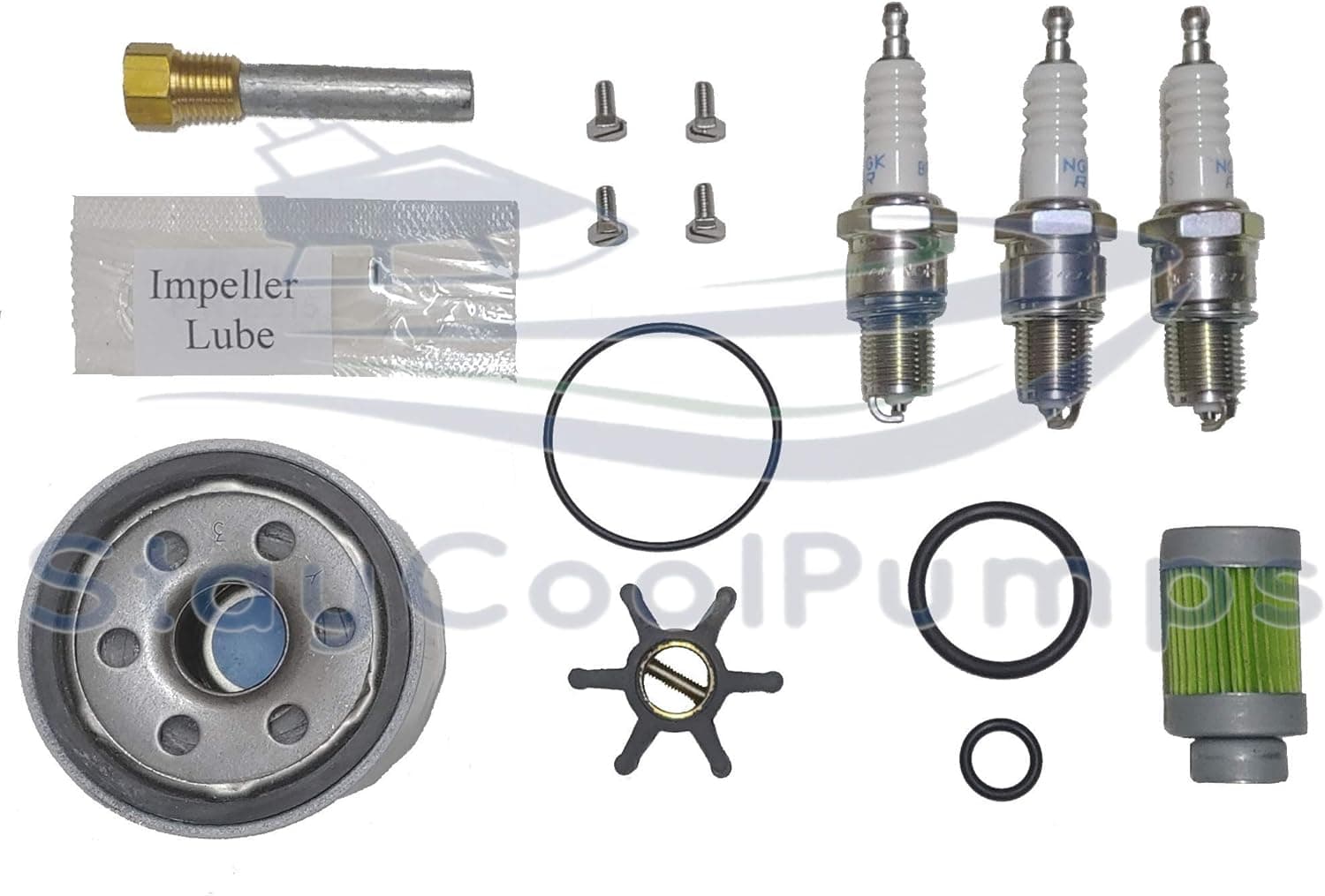 StayCoolPumps W4w3sp Maintenance Service Kit for Westerbeke Marine 4.2BCG BCGA 5.8BCGC BCGD 50hz Gas Generators and 5.0BCG BCGA 7.0BCGC BCGD 60hz Gas Generators