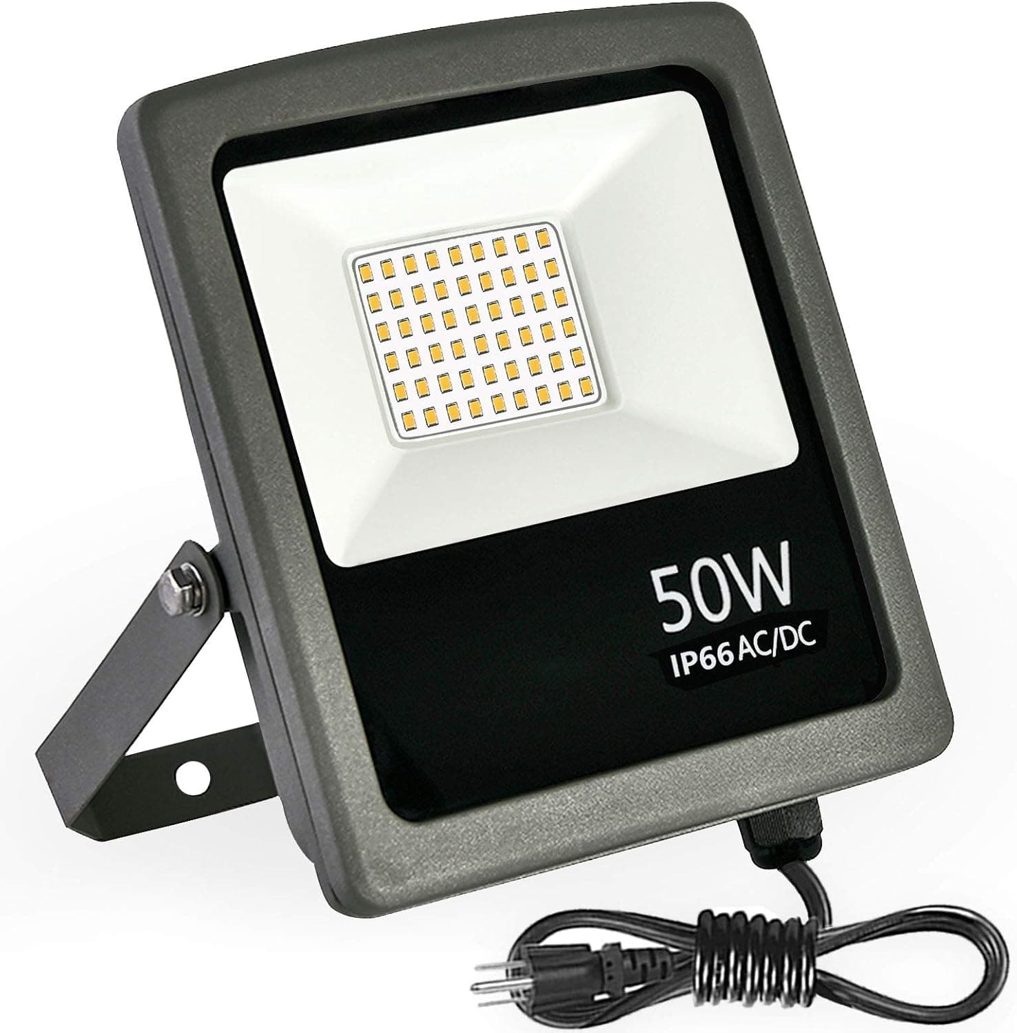 50W LED Flood Light Outdoor,6000LM Super Bright Security Lights with USA Plug, Equivalent 300W Halogen, IP66 Outdoor Work Light for Garden,Lawn,Yard,Garage