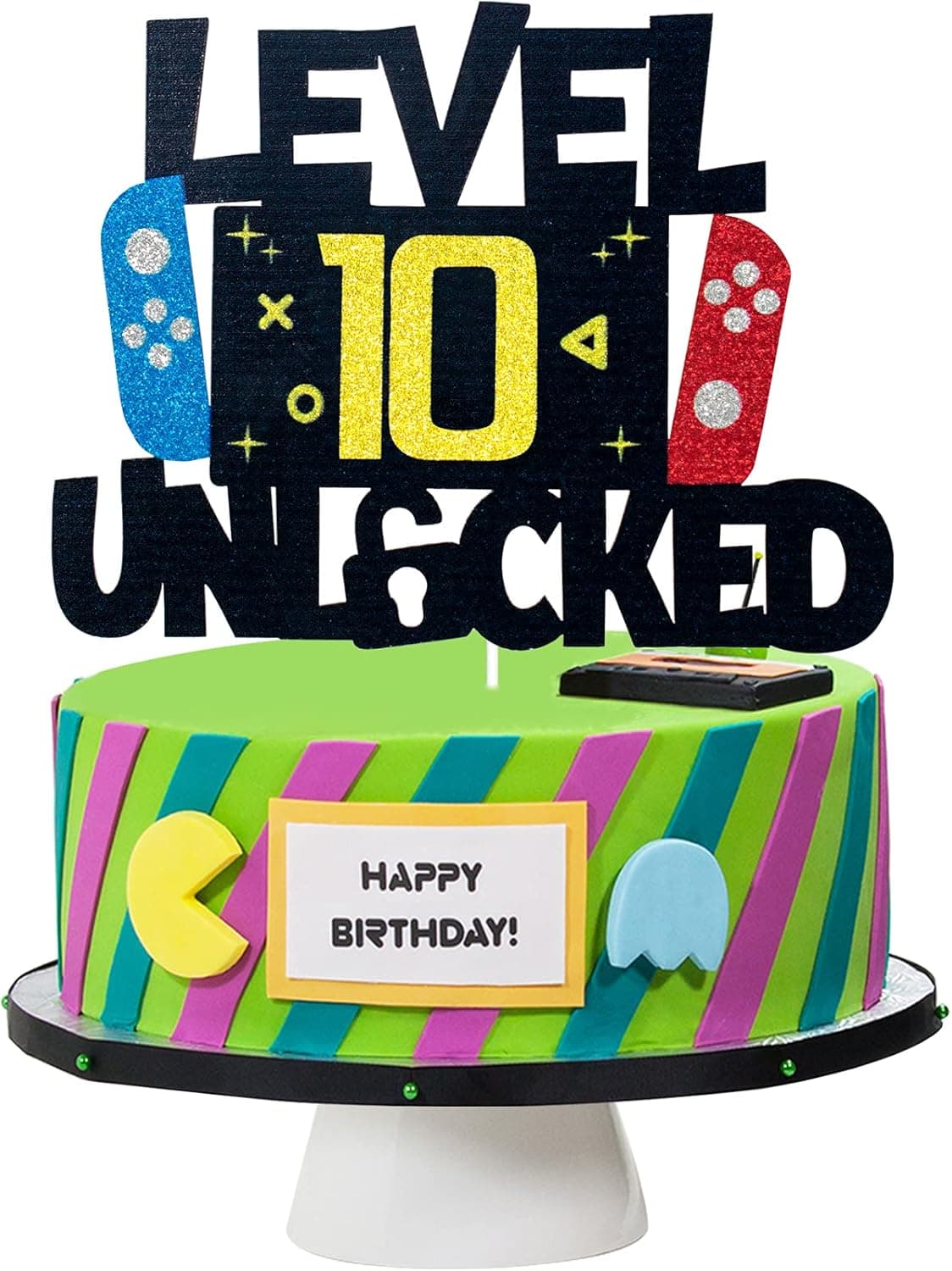 Level 10 Unlocked Video Game Cake Topper - Level 10 Unlocked Awesome 2012 Boy's Birthday Cake Topper - Video Game 10th Birthday Cake Decorations