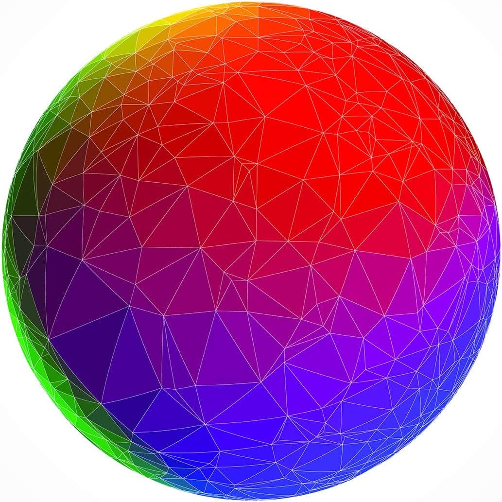 Bgraamiens Puzzle-Geometric Rainbow Ball-1000 Pieces Creative Geometric 3D View Round Blue Board Color Challenge Jigsaw Puzzle